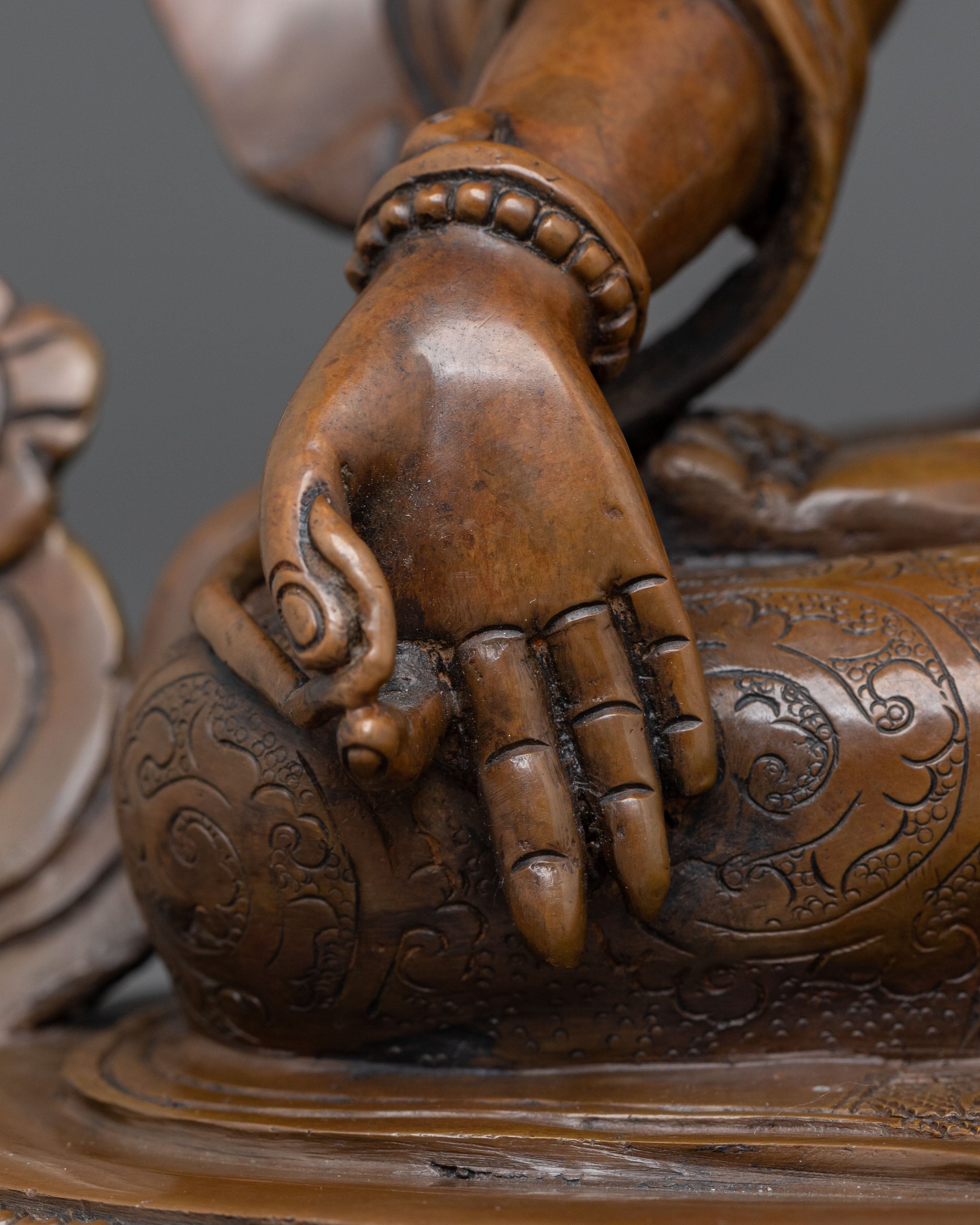 White Tara Blessing and Healing Statue in Oxidized Copper