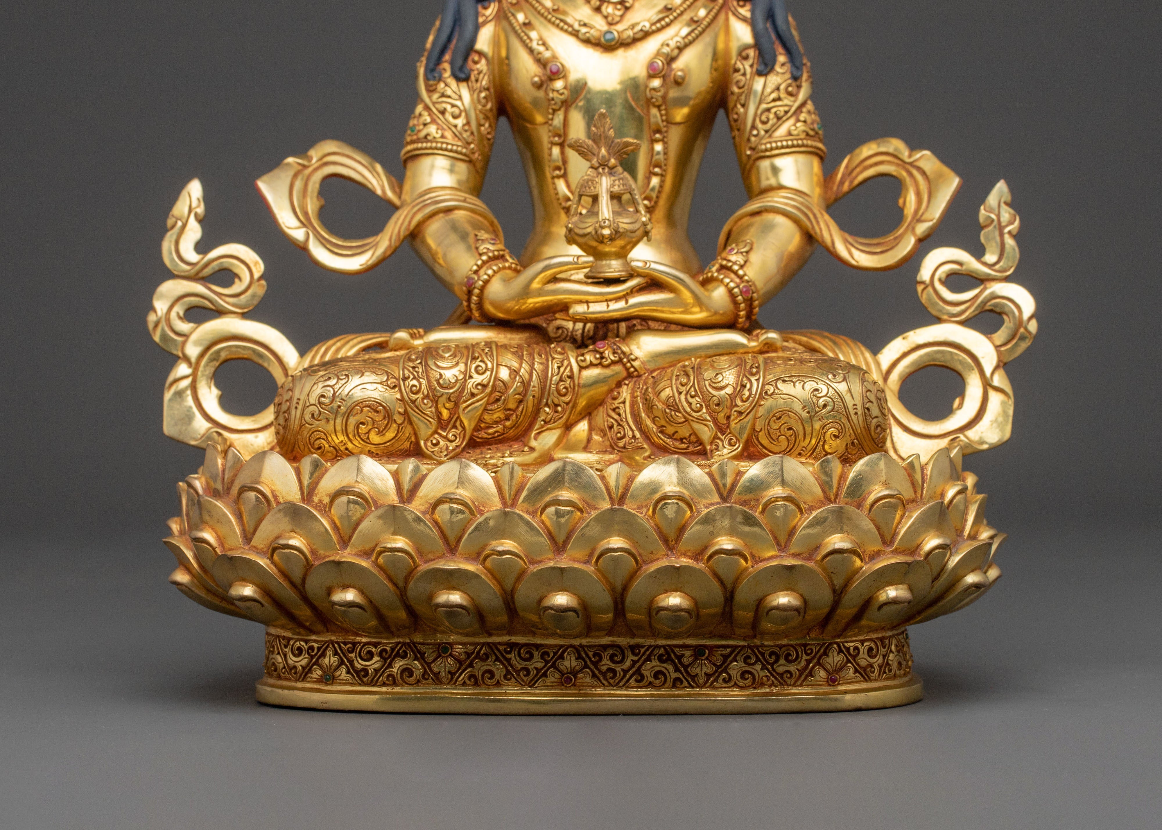 Golden Amitayus Blessing Statue | Eternal Life