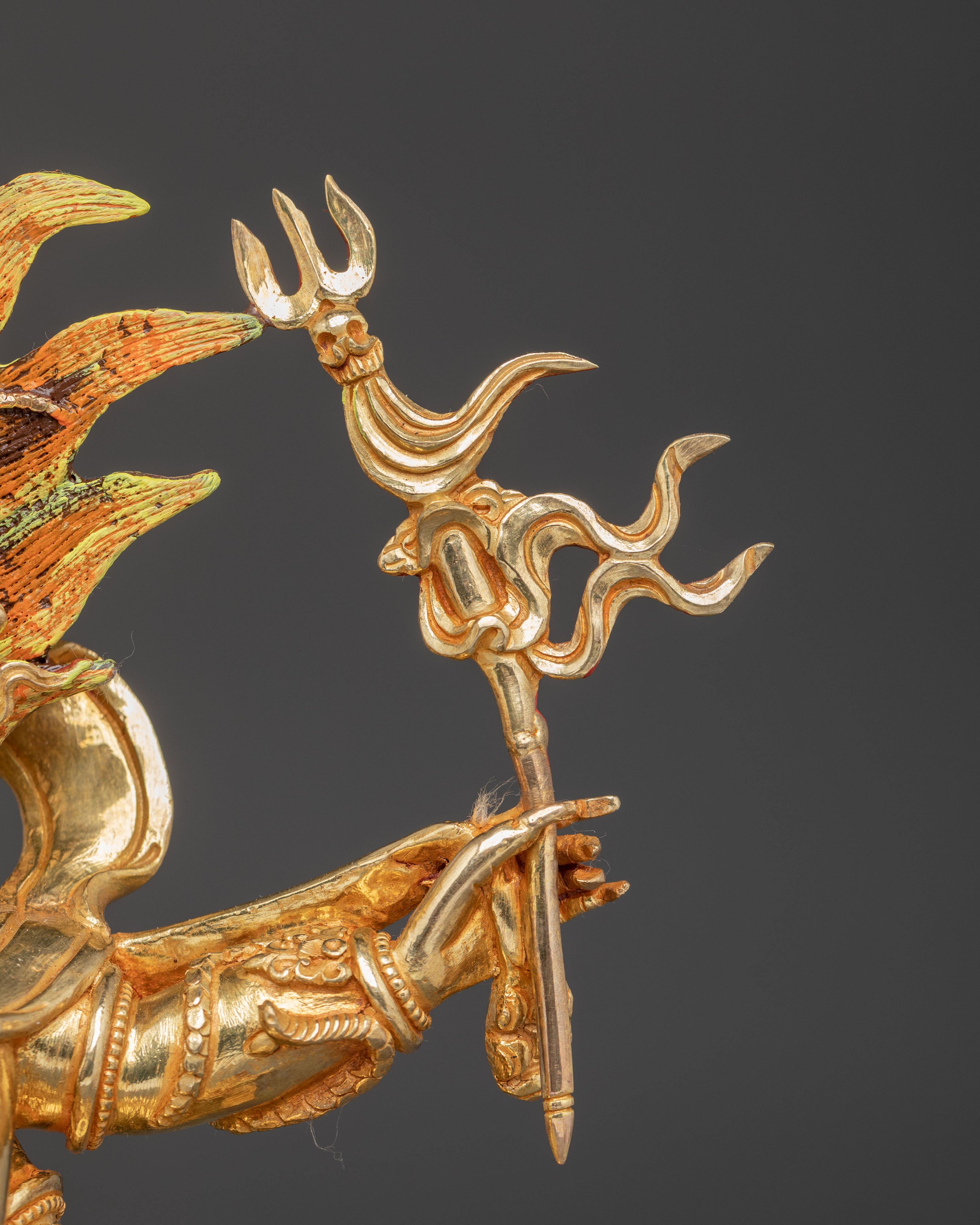 Golden Statue of Protector Six-Armed Mahakala | Wrathful Guardian