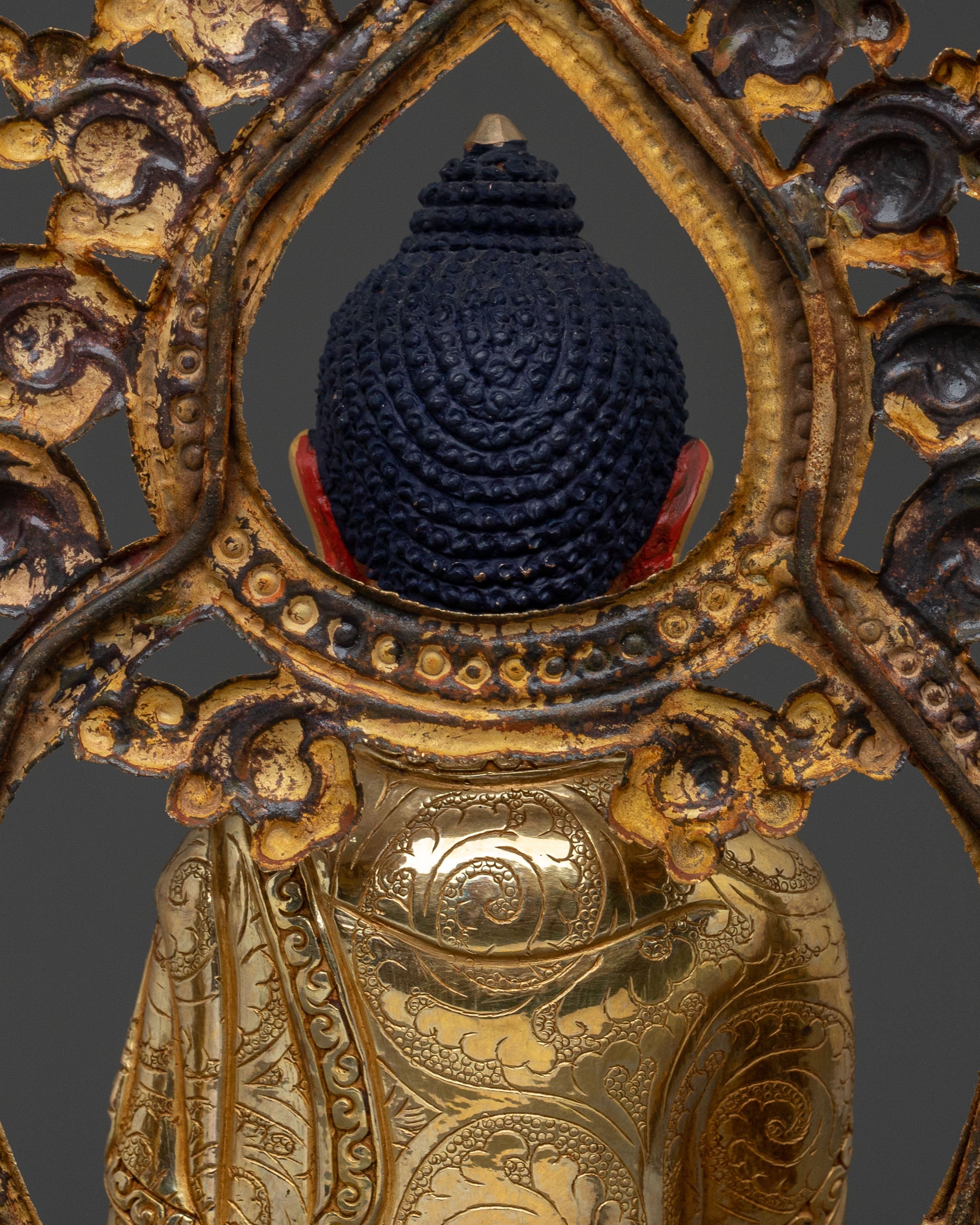 Shakyamuni Buddha Enlightenment Dharma Statue | 24K Gold Gilded
