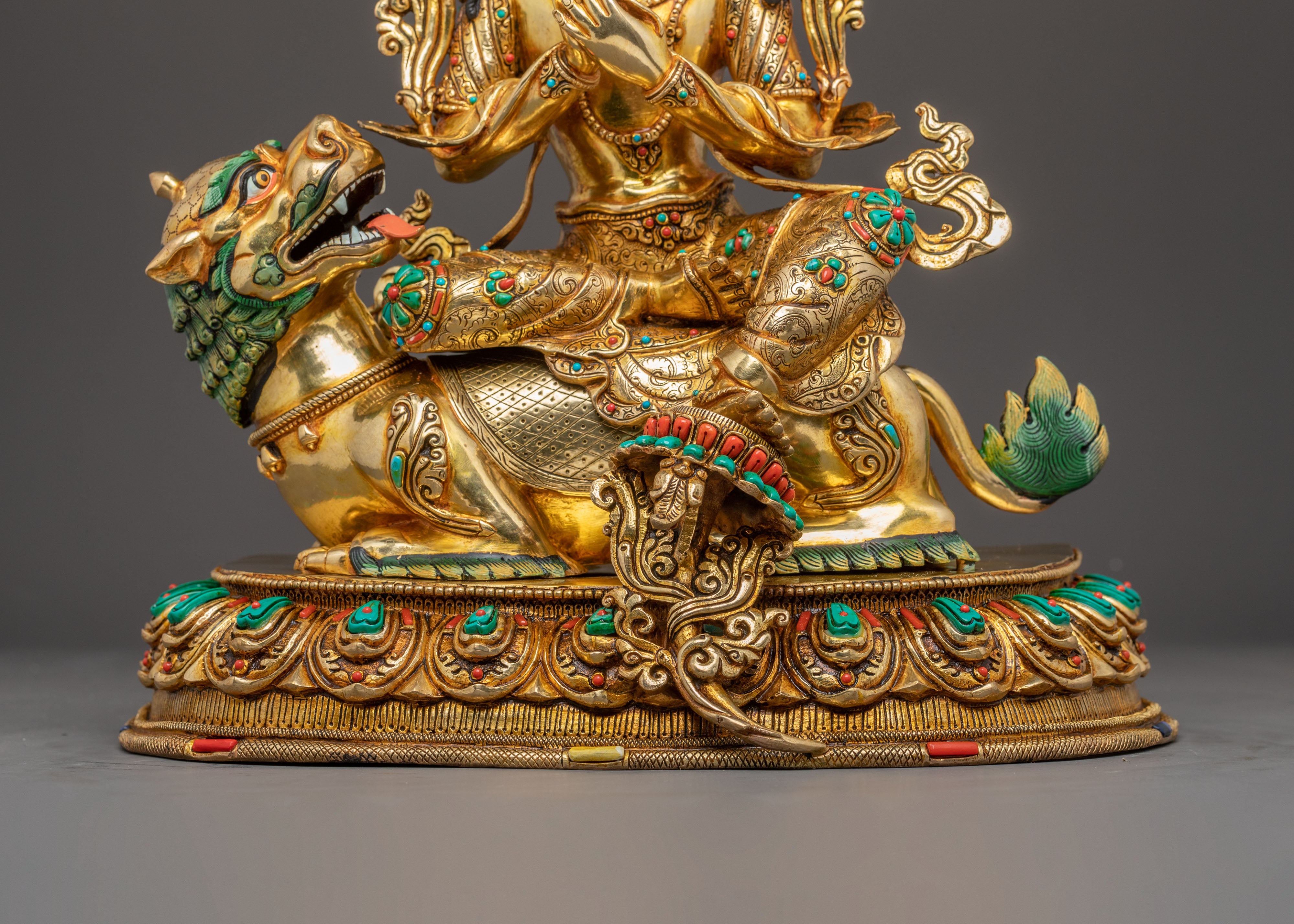 Divine Statue of Simhanada Manjushri | Himalayan Handcrafted Art