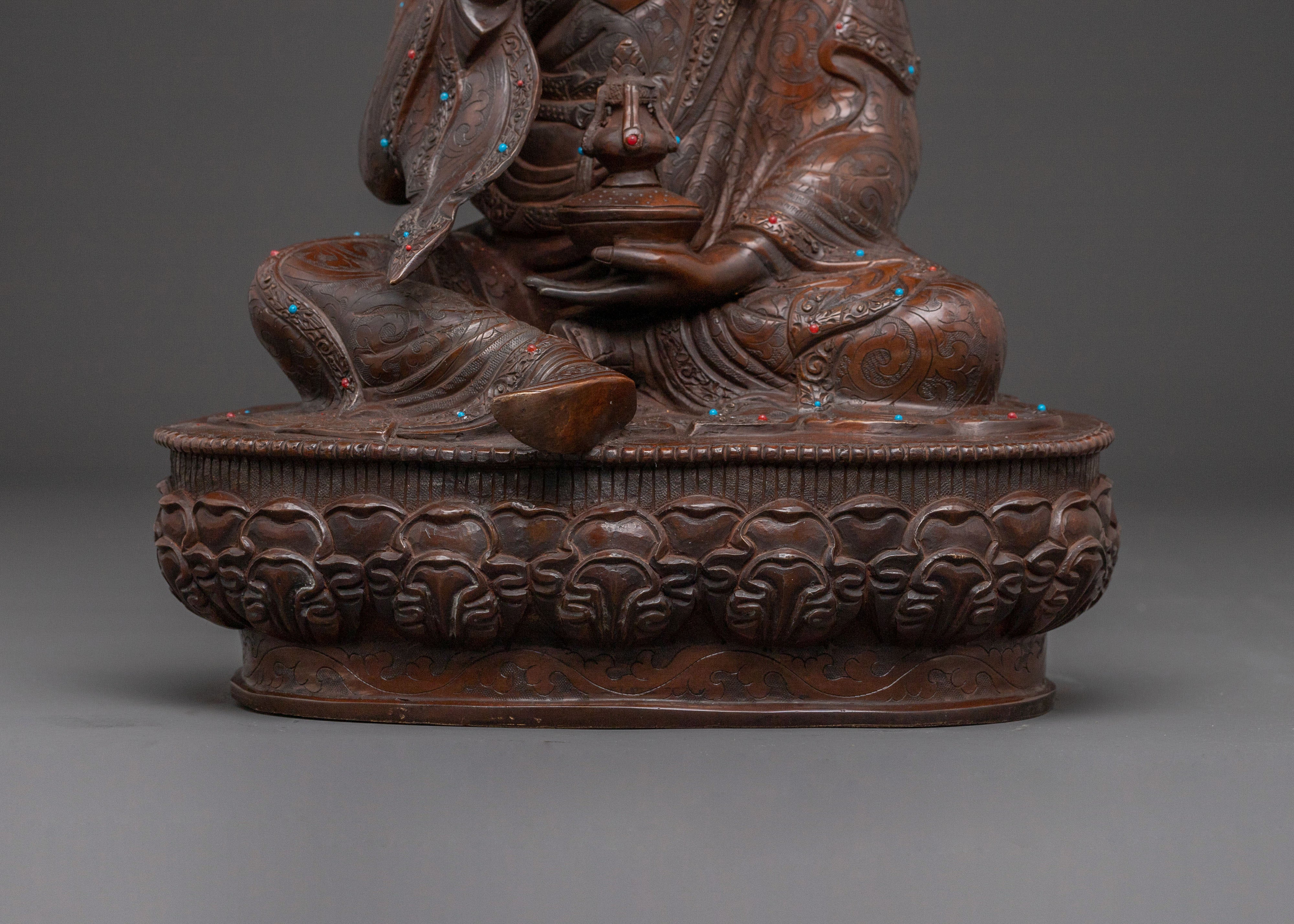 Handcrafted Guru Tsokye Dorje Divine Statue for Altar