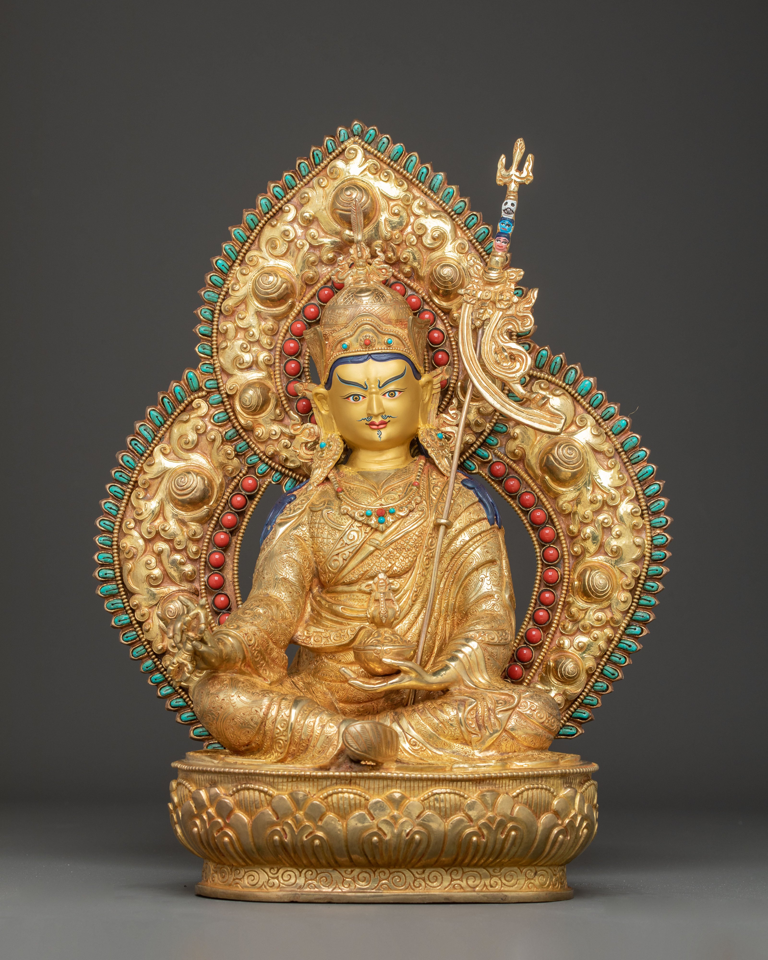Guru Rinpoche Golden Lotus Born Statue