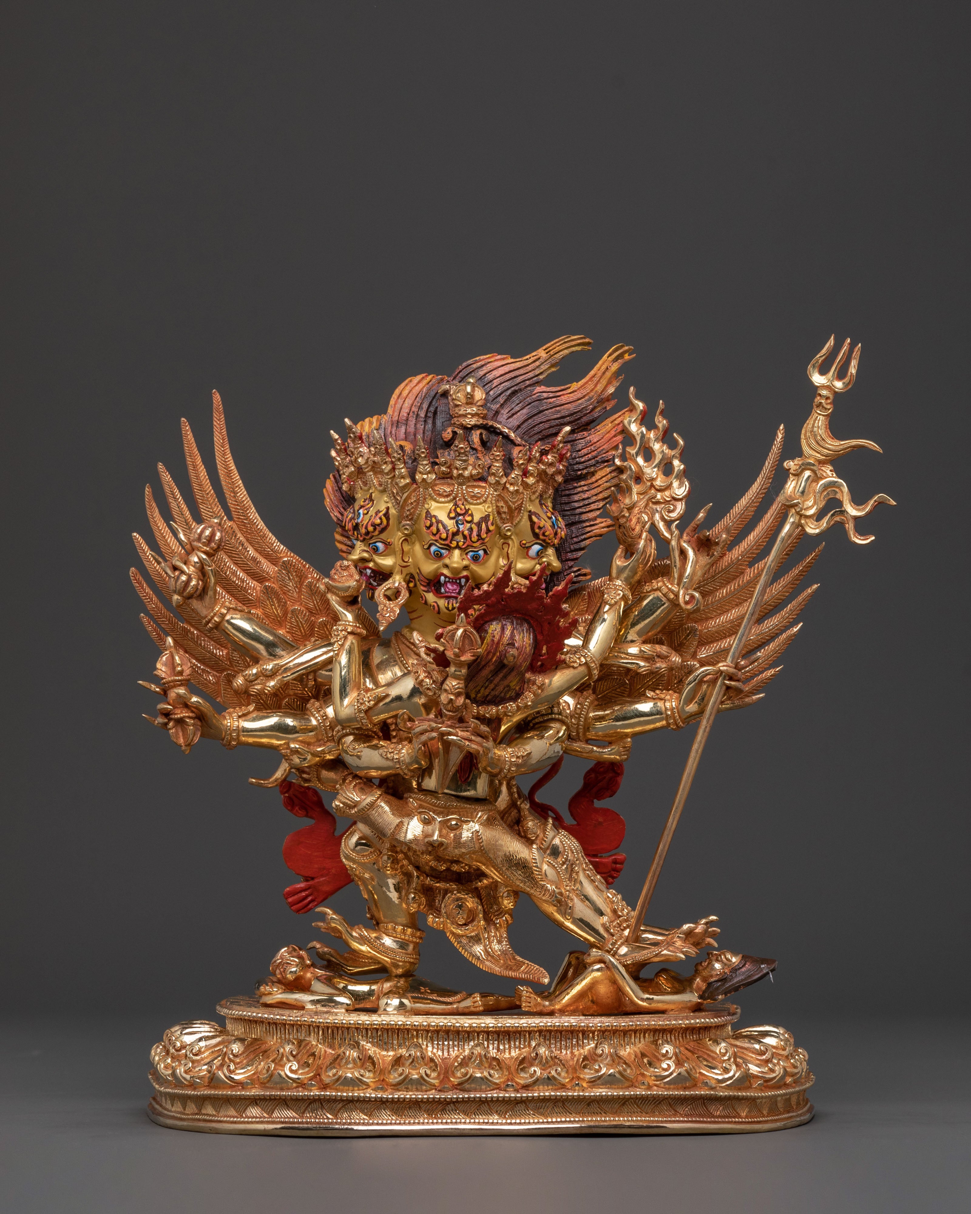 Vajrakilaya Statue – Handcrafted 24K Gold Gilded