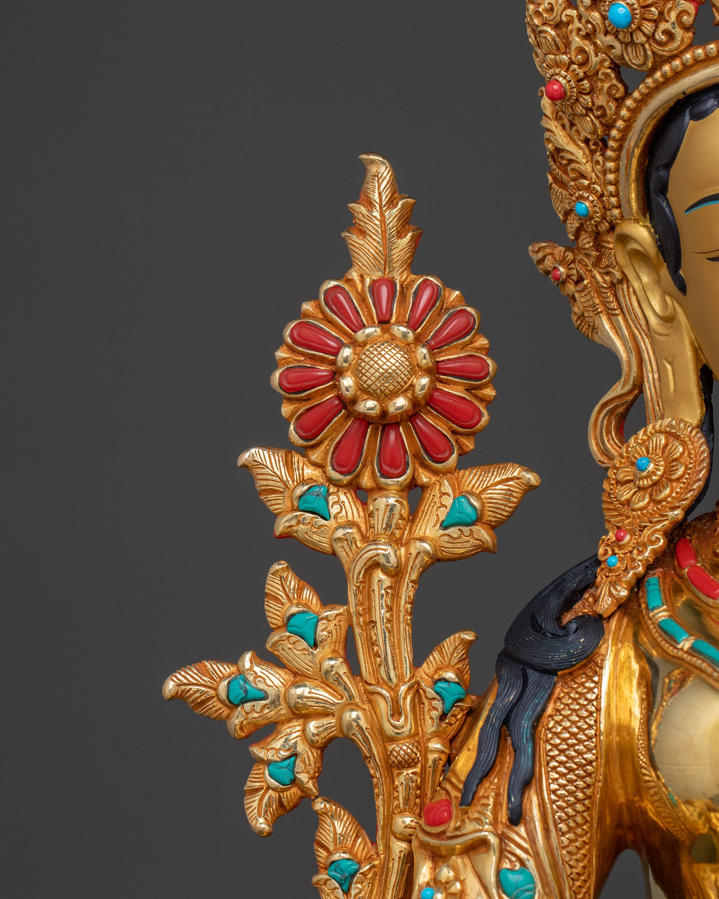 Buddhist Goddess Green Tara Sacred Statue | Tibetan Goddess of Compassion