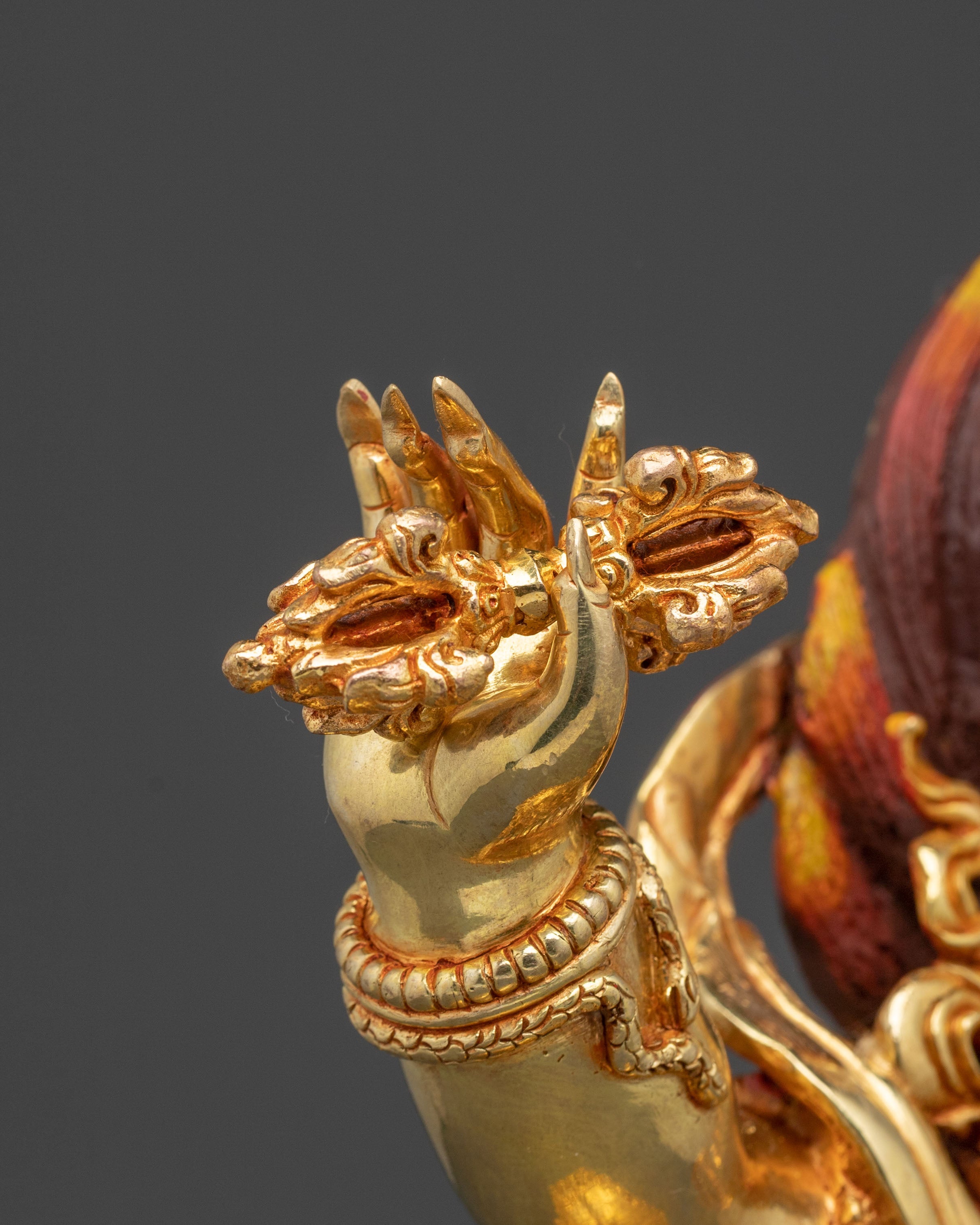 Sacred Statue of Vajrapani Statue: 24K Gold Gilded