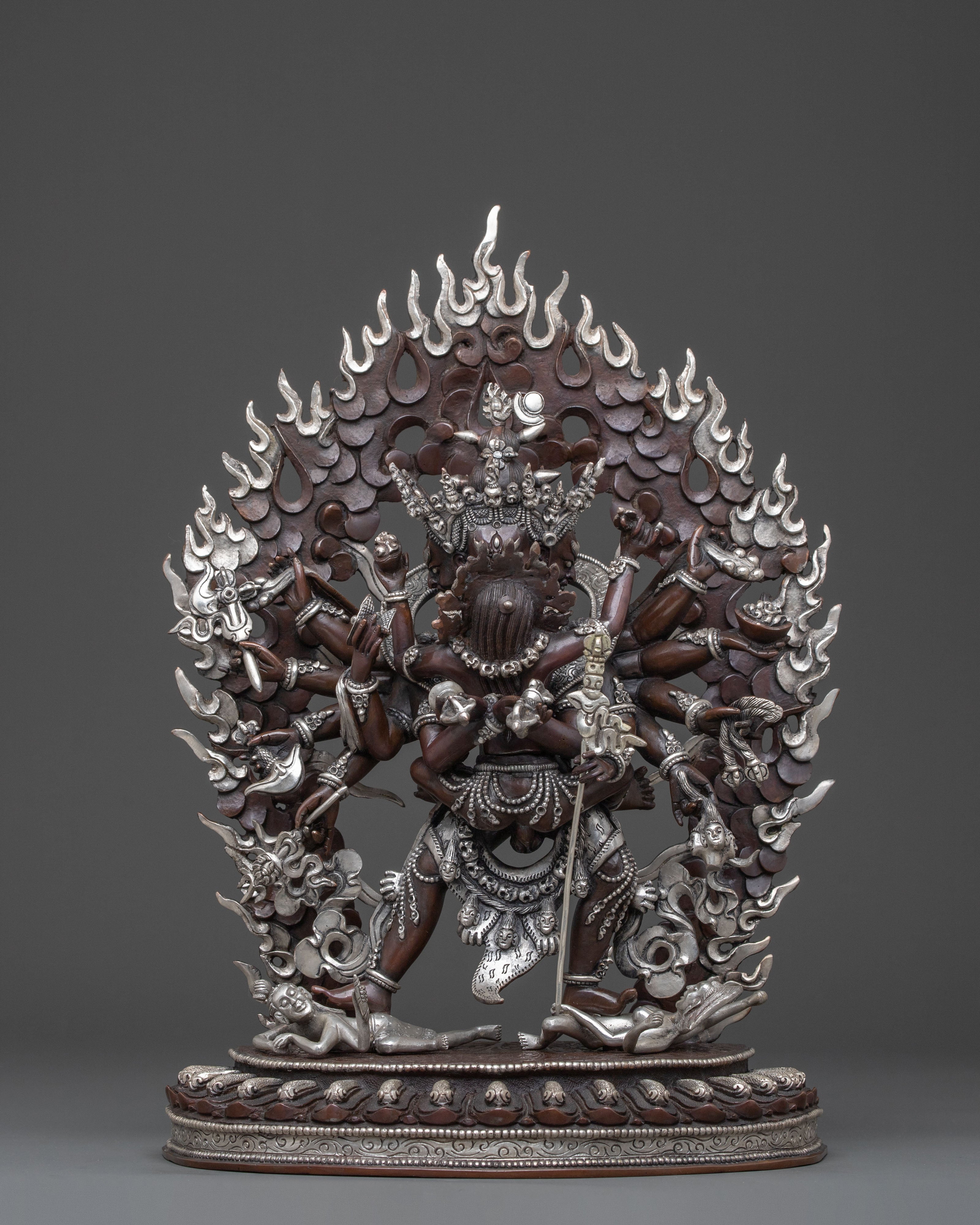 Chakrasamvara Oxidized Copper Statue