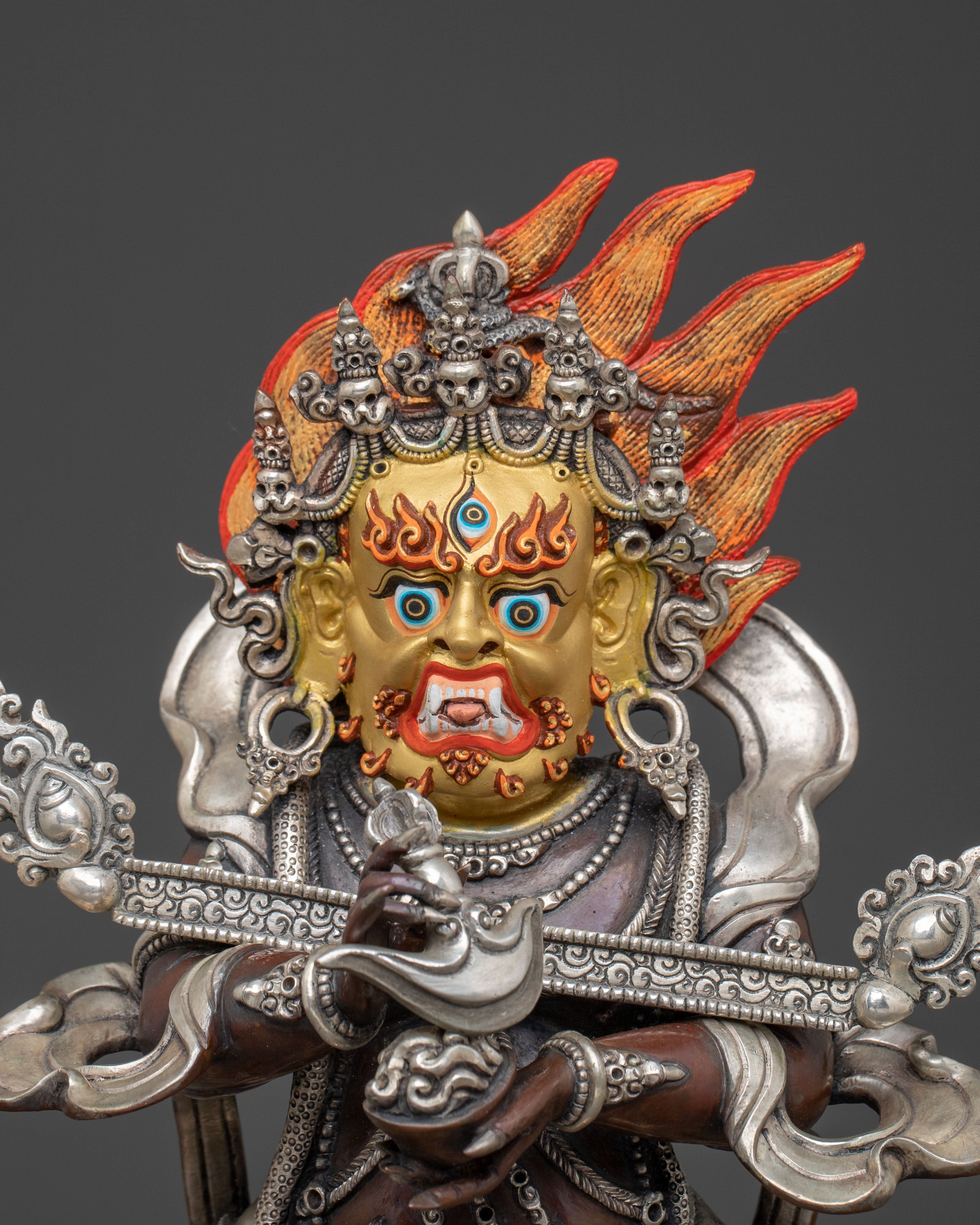 Shakya Mahakala: Handcrafted Oxidized Copper Divine Icon