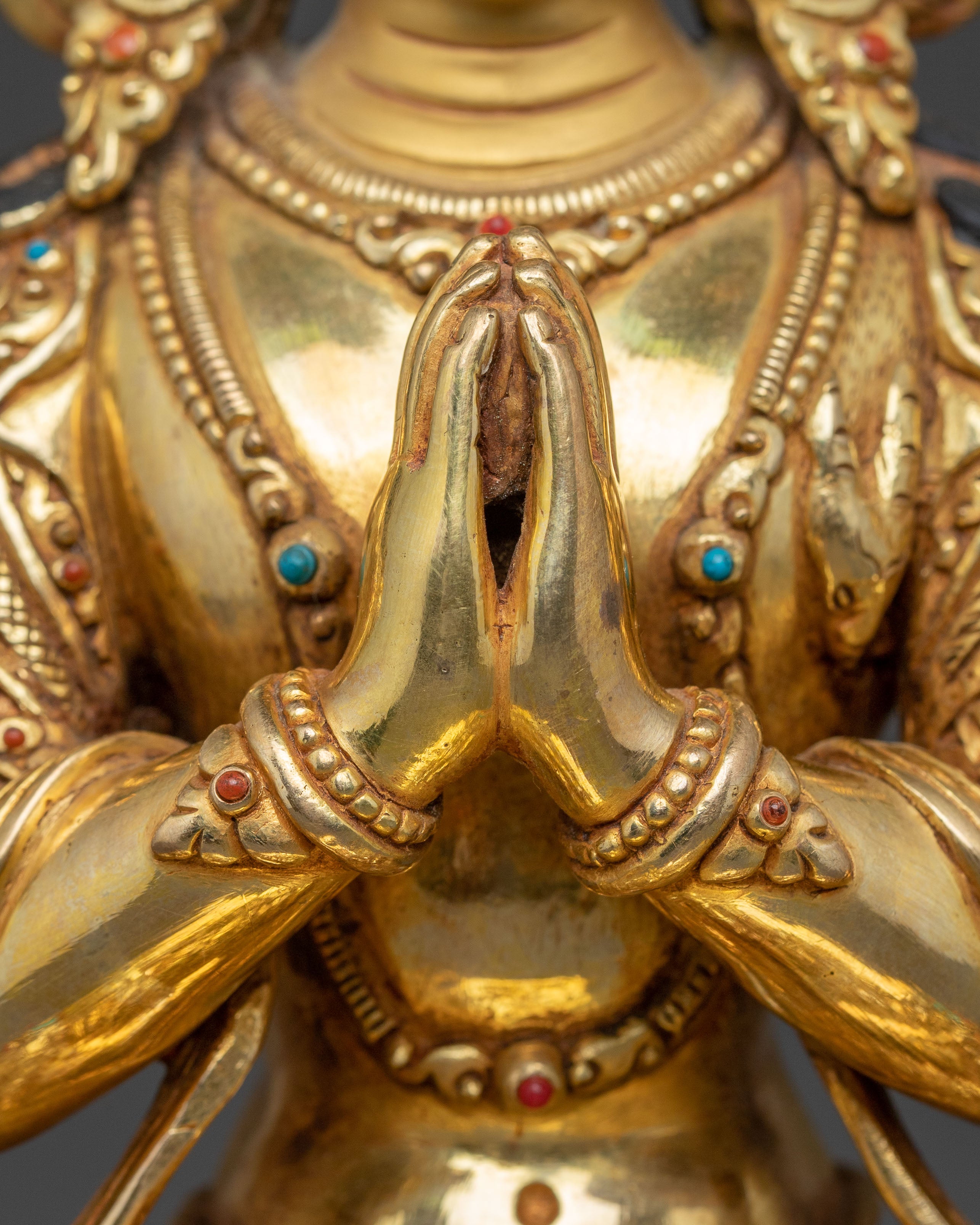 Handmade Bodhisattva Chenrezig Statue for Altar | Avalokiteshvara - Lord of Compassion