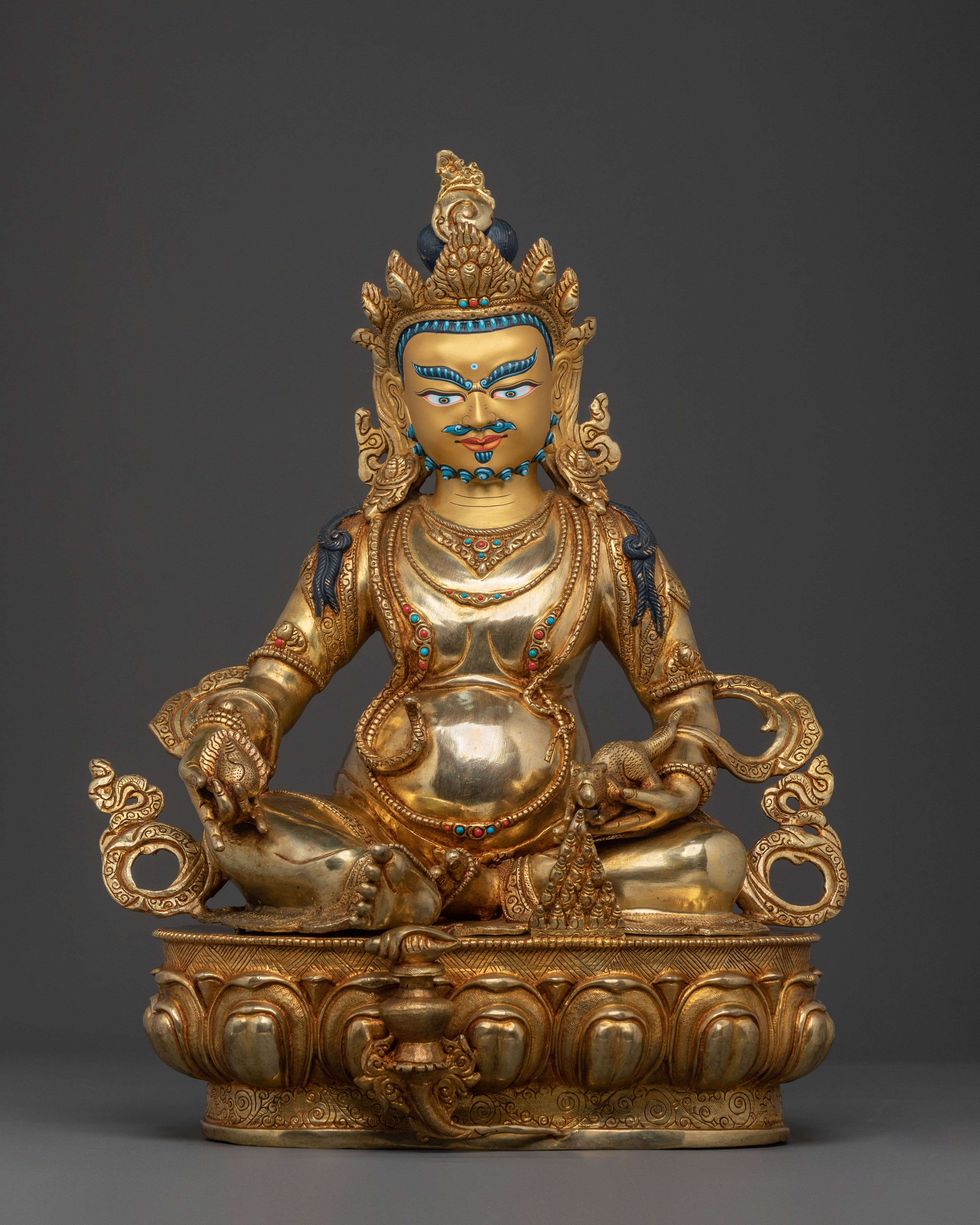 Dzambhala Statue of Sacred Wealth | Buddhist Wealth Deity Sculpture