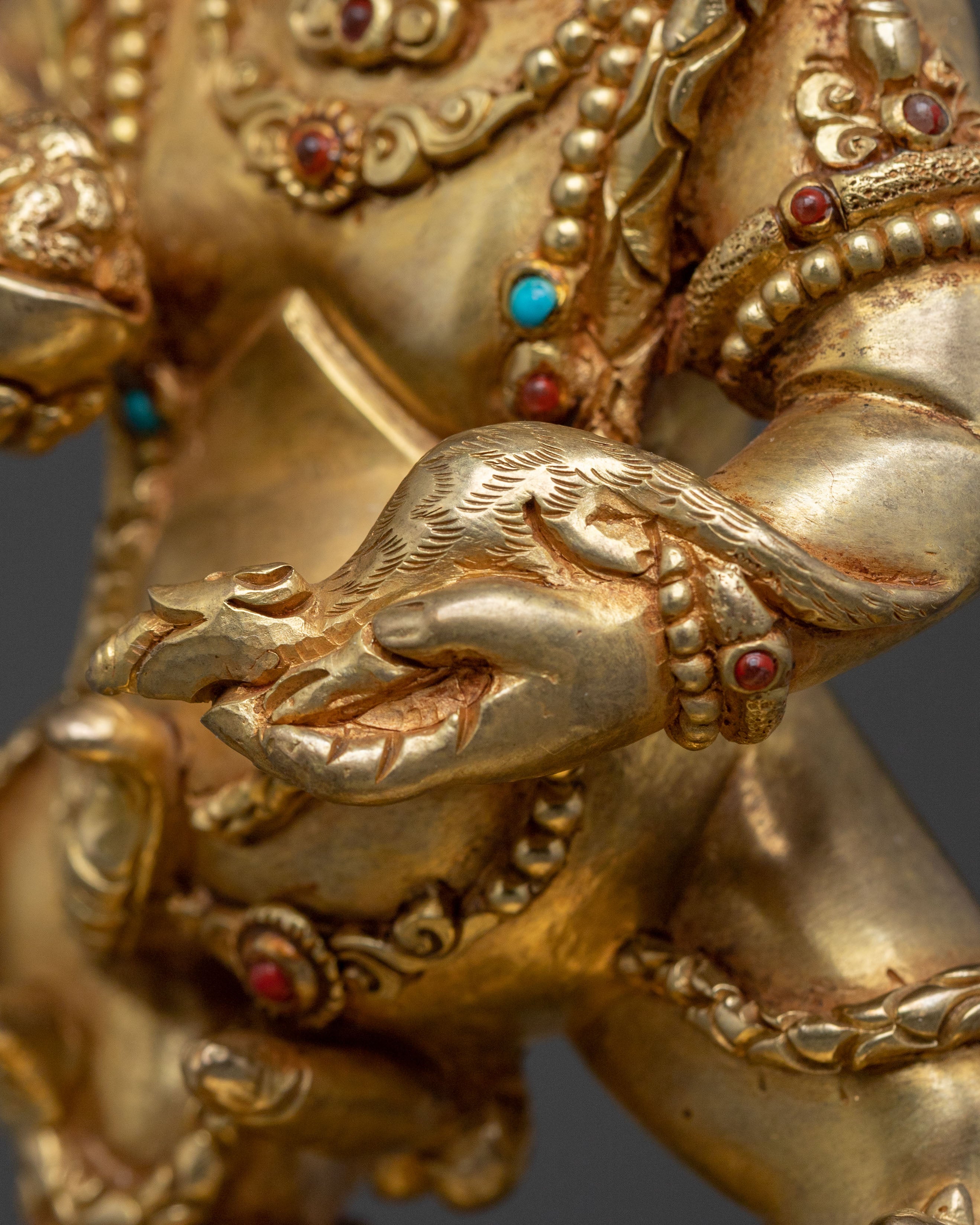 Black Dzambhala Abundance Protector Statue