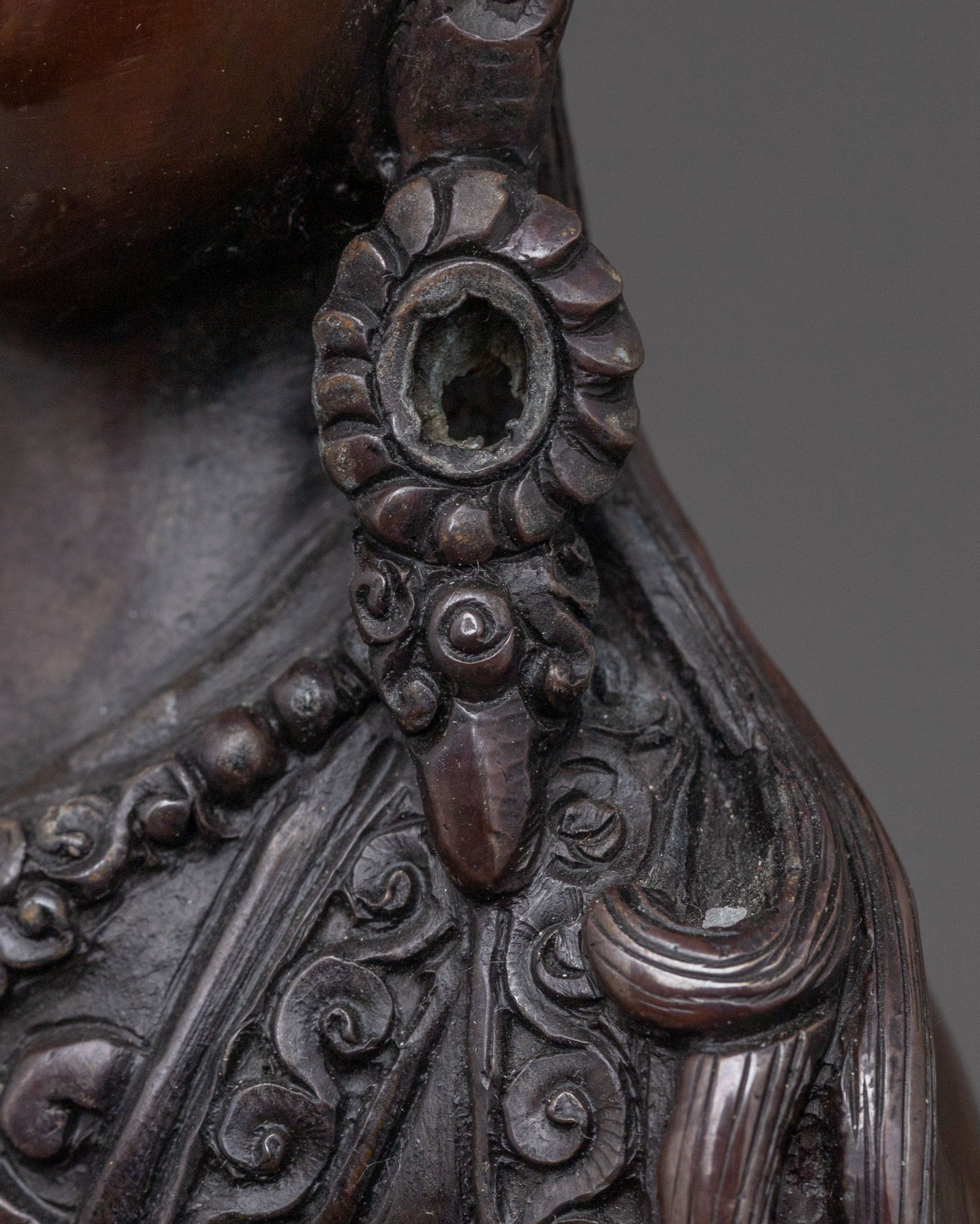 Guru Rinpoche Blessing Sculpture – Oxidized Copper Art