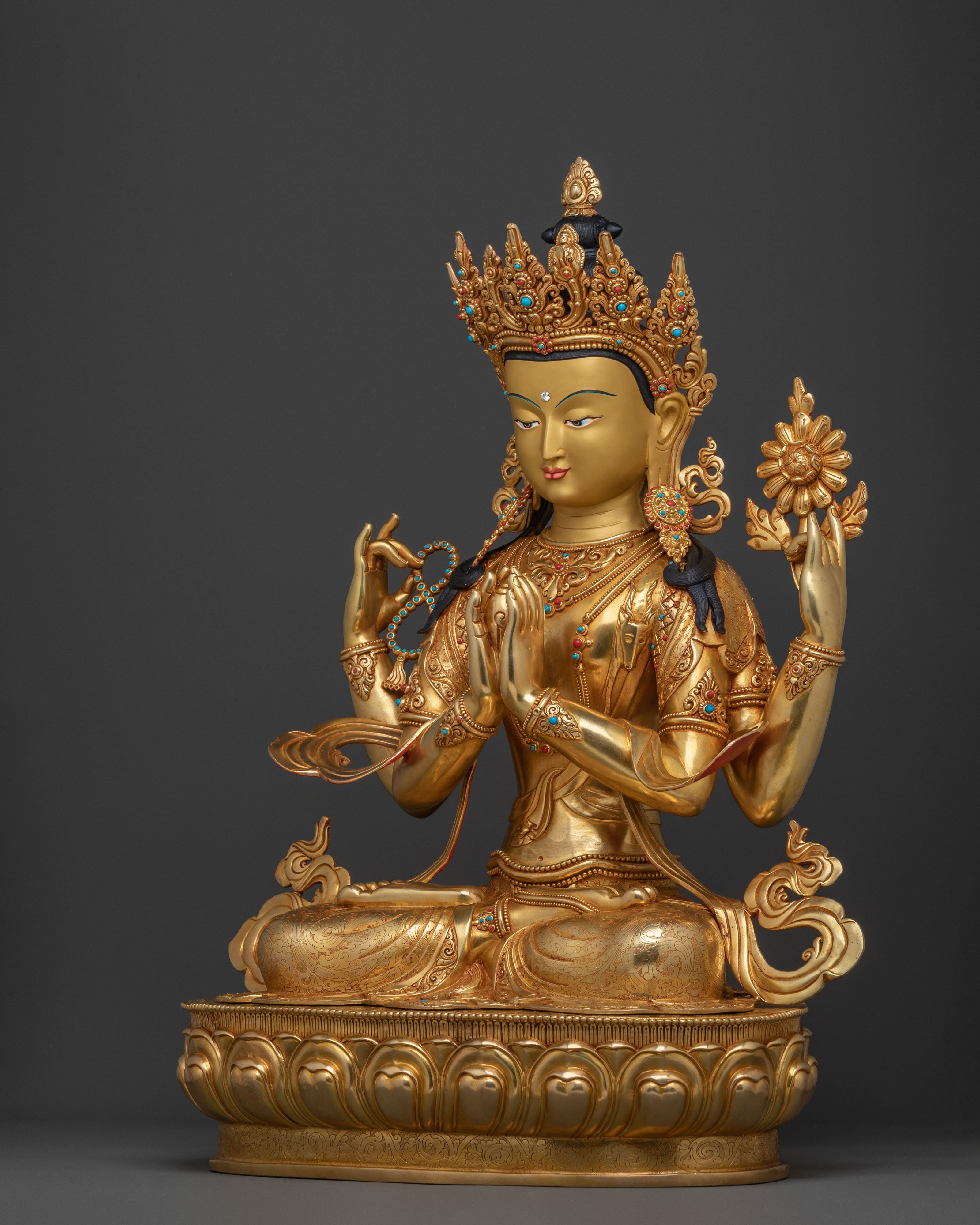 Handcrafted Chenrezig Divine Figure for Rituals | Buddhist Decor