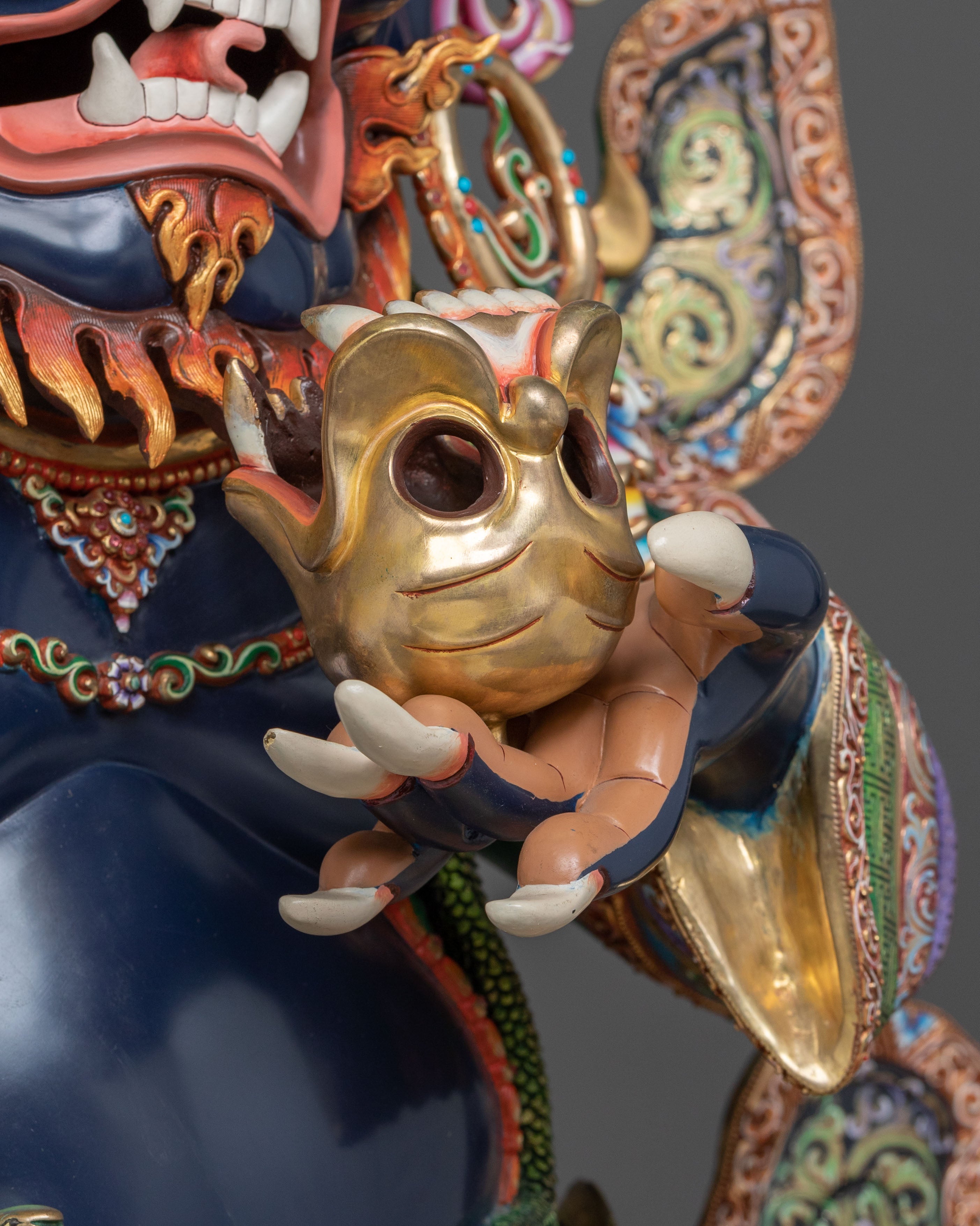 Mahakala Bernakchen, 24K Gold Gilded Protector Statue