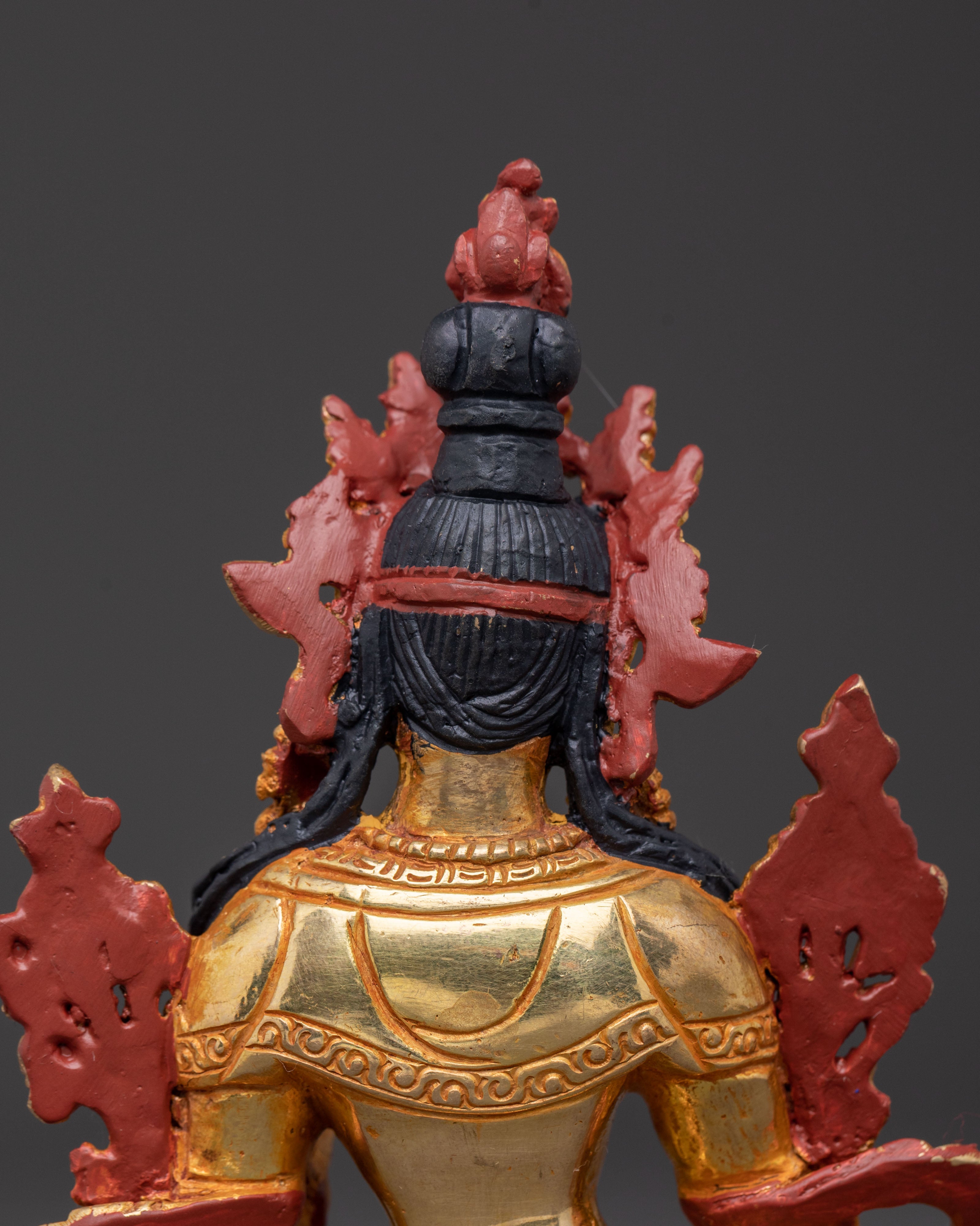 White Tara Traditional Statue – Gilded Copper & Gemstone Art