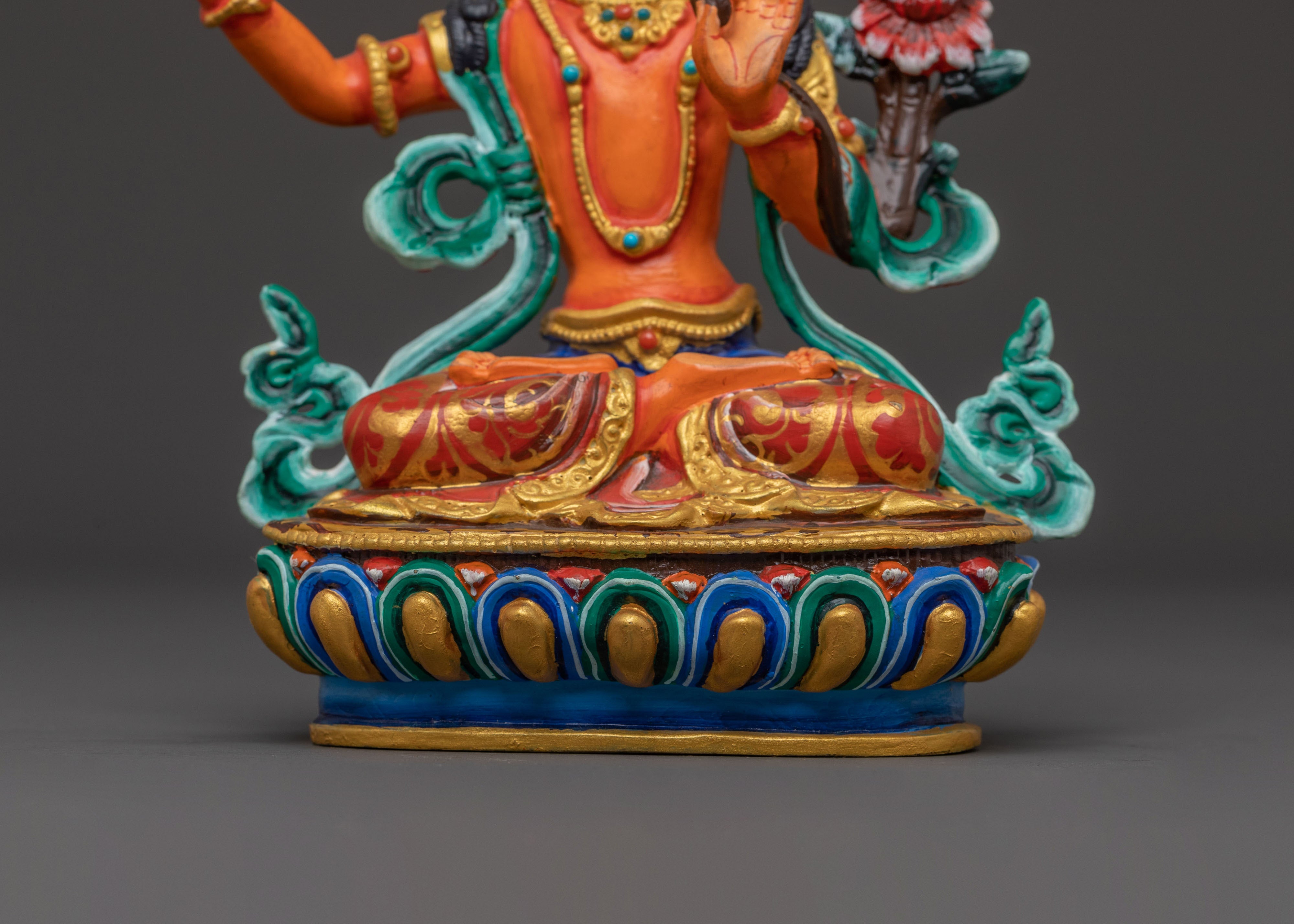 Manjushri Statue Deity of Wisdom – Handcrafted Copper