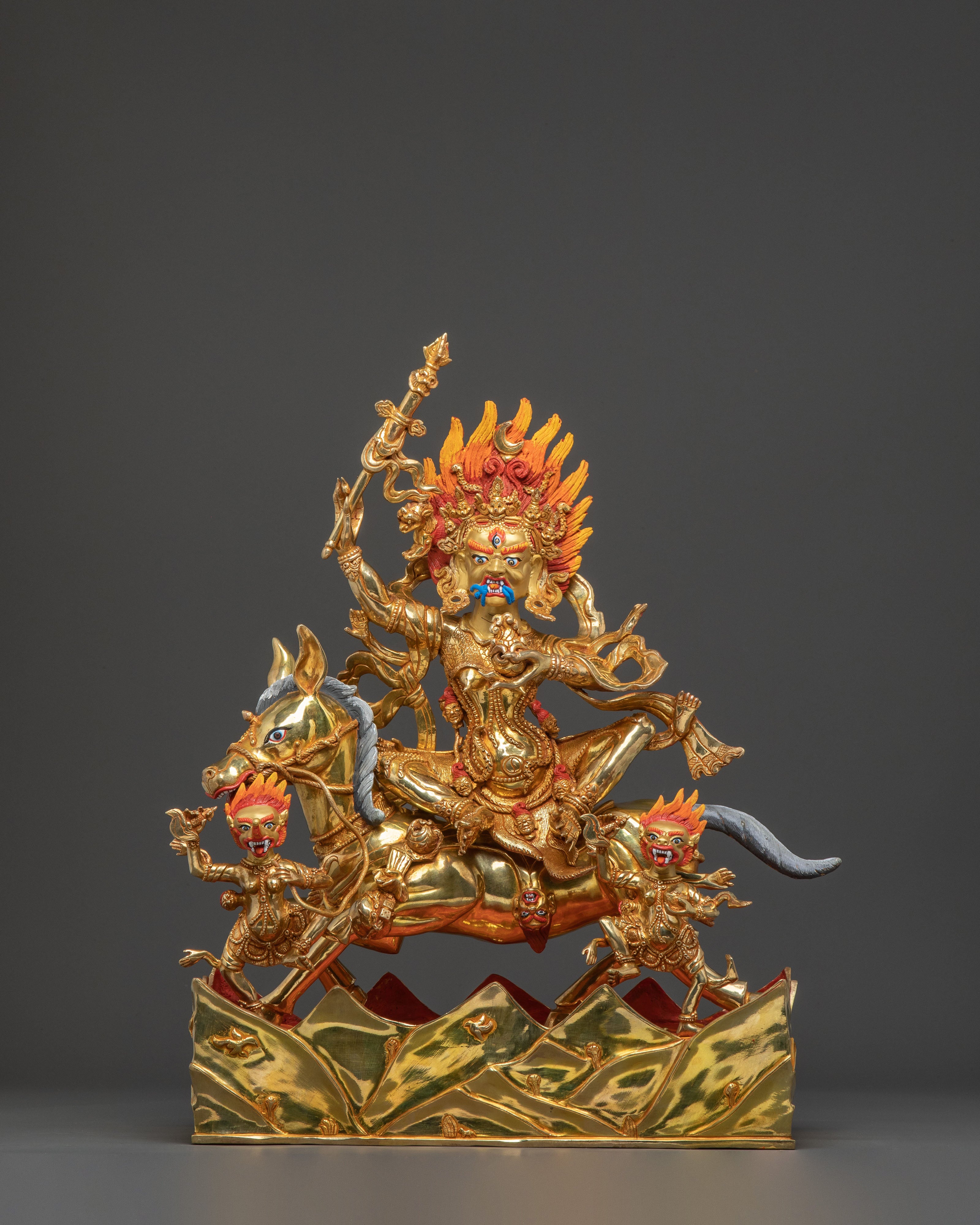 Palden Lhamo Wrathful Protector Statue: Fierce Protector Goddess