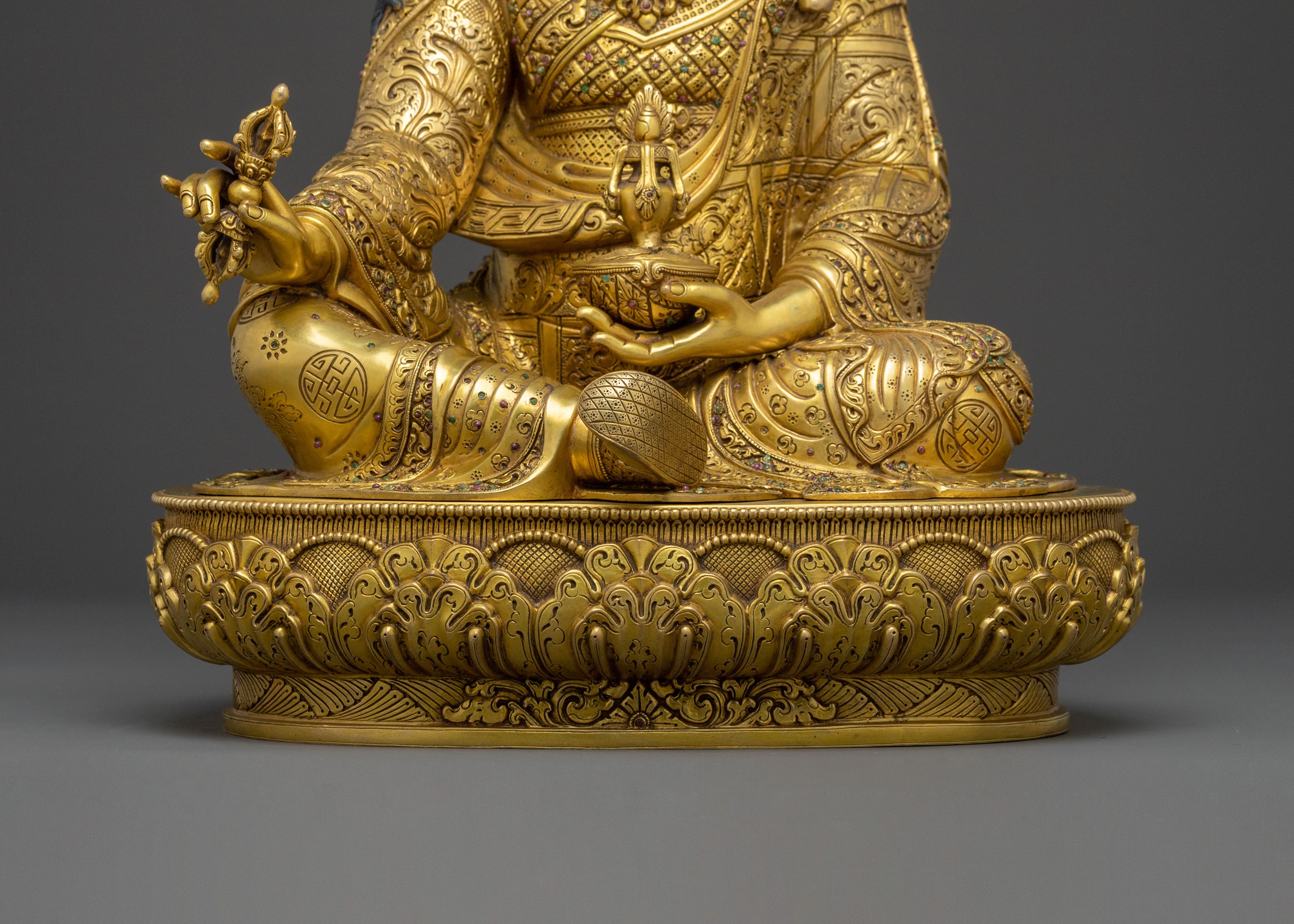 Guru Rinpoche Statue | 24K Gold Gilded Buddhist Master