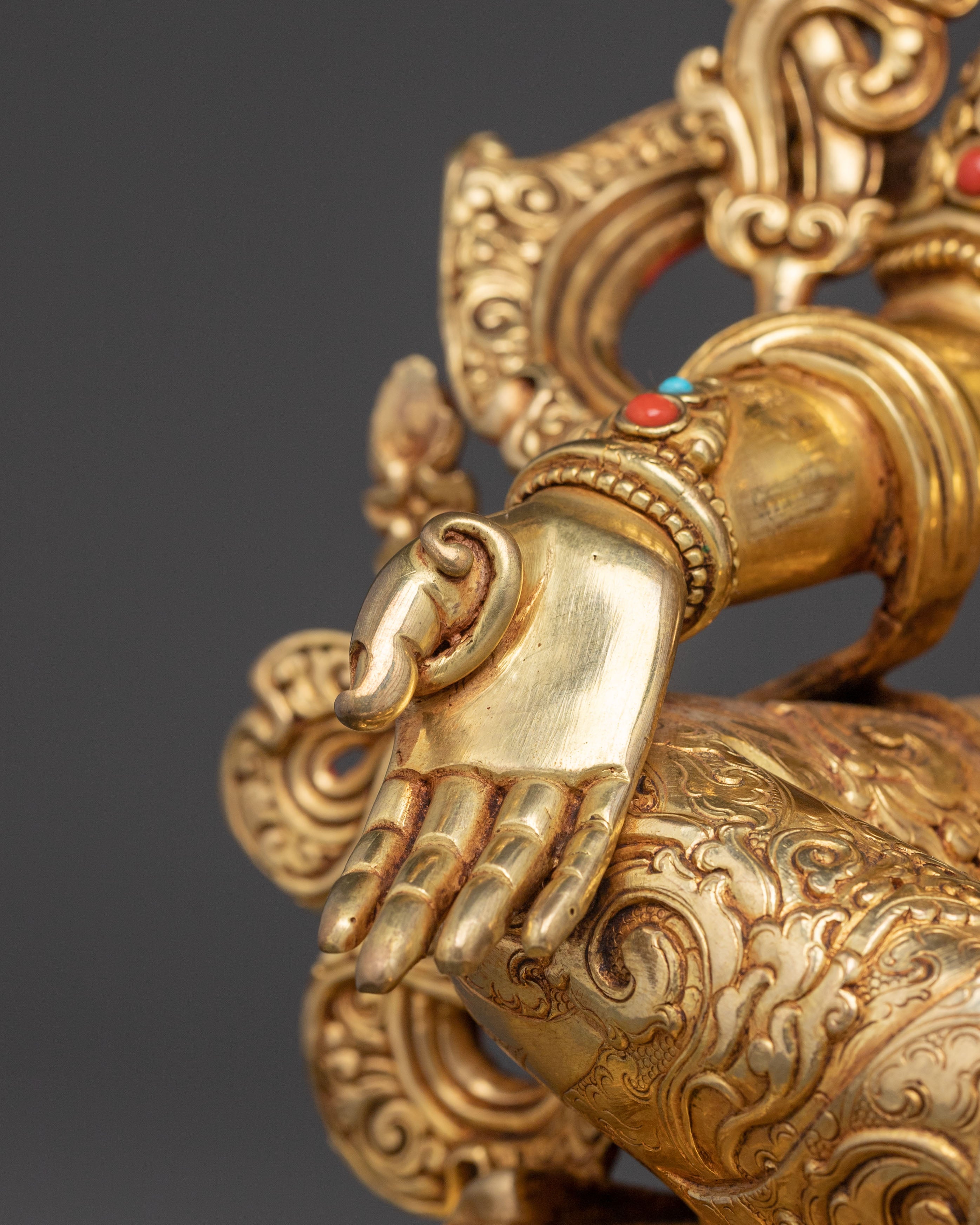 Exquisite 24K Gold Gilded Green Tara Mother of Liberation Statue