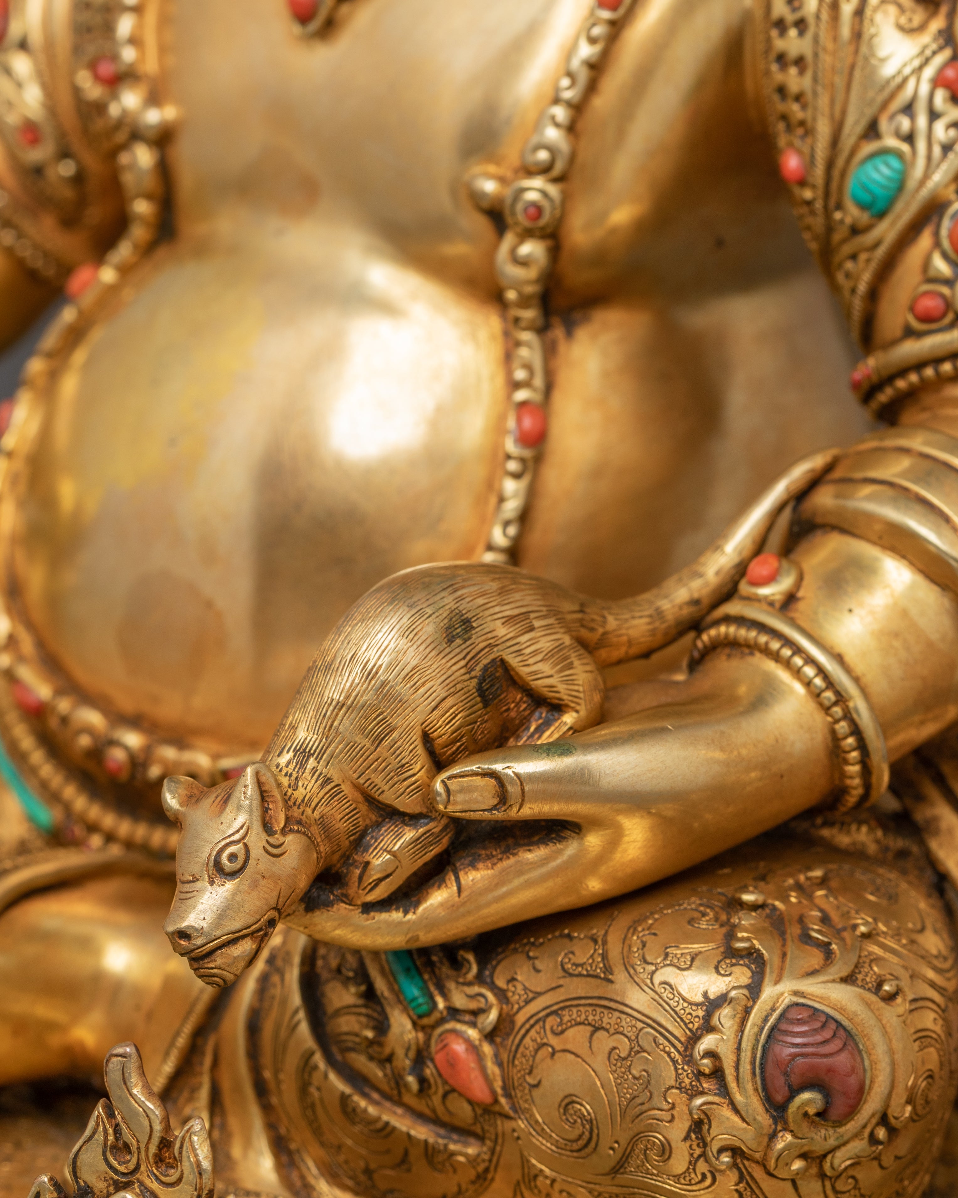 Handmade Golden Statue of Dzambhala | Prosperity Icon