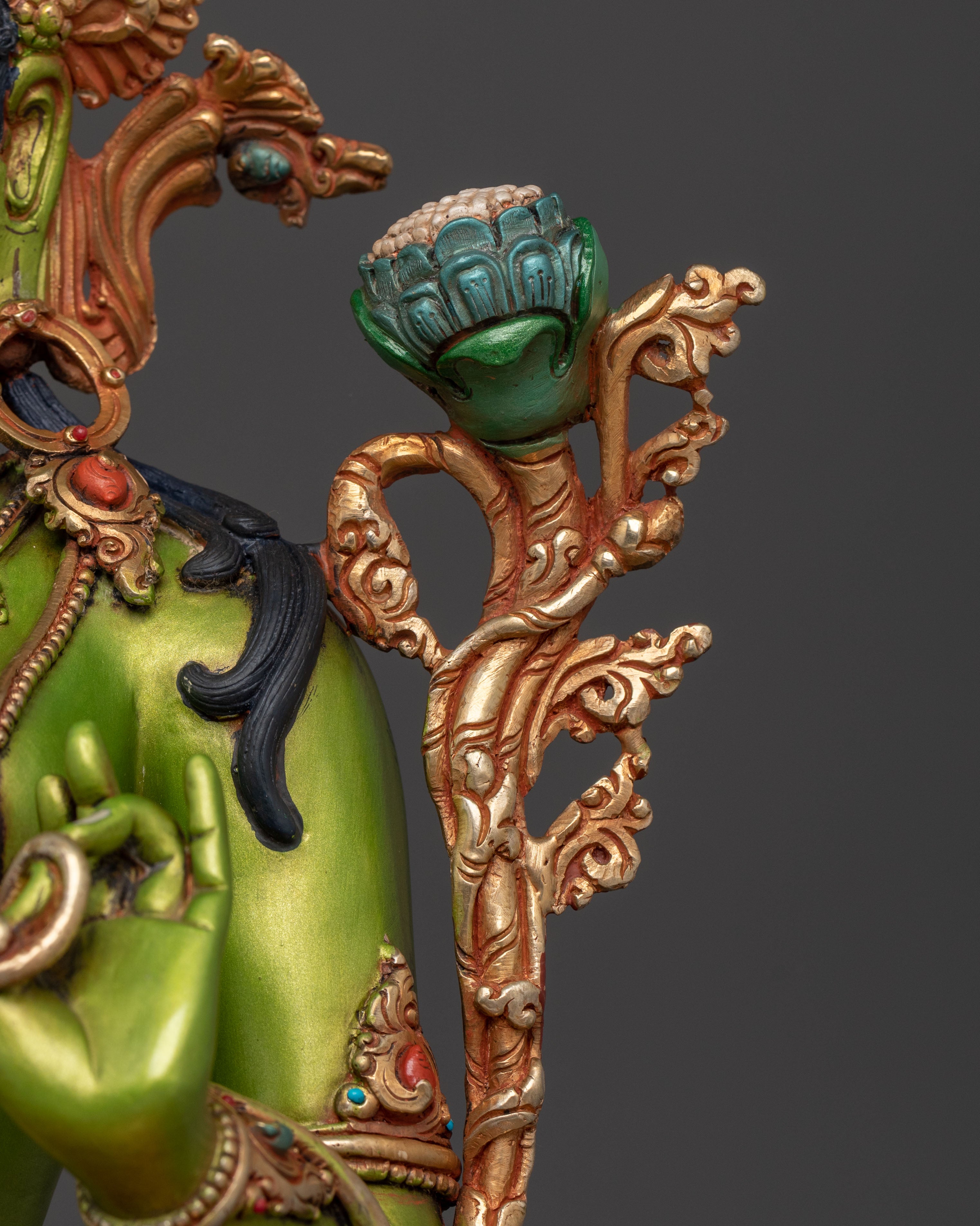 Sacred Guardian Green Tara Statue | Home Decor
