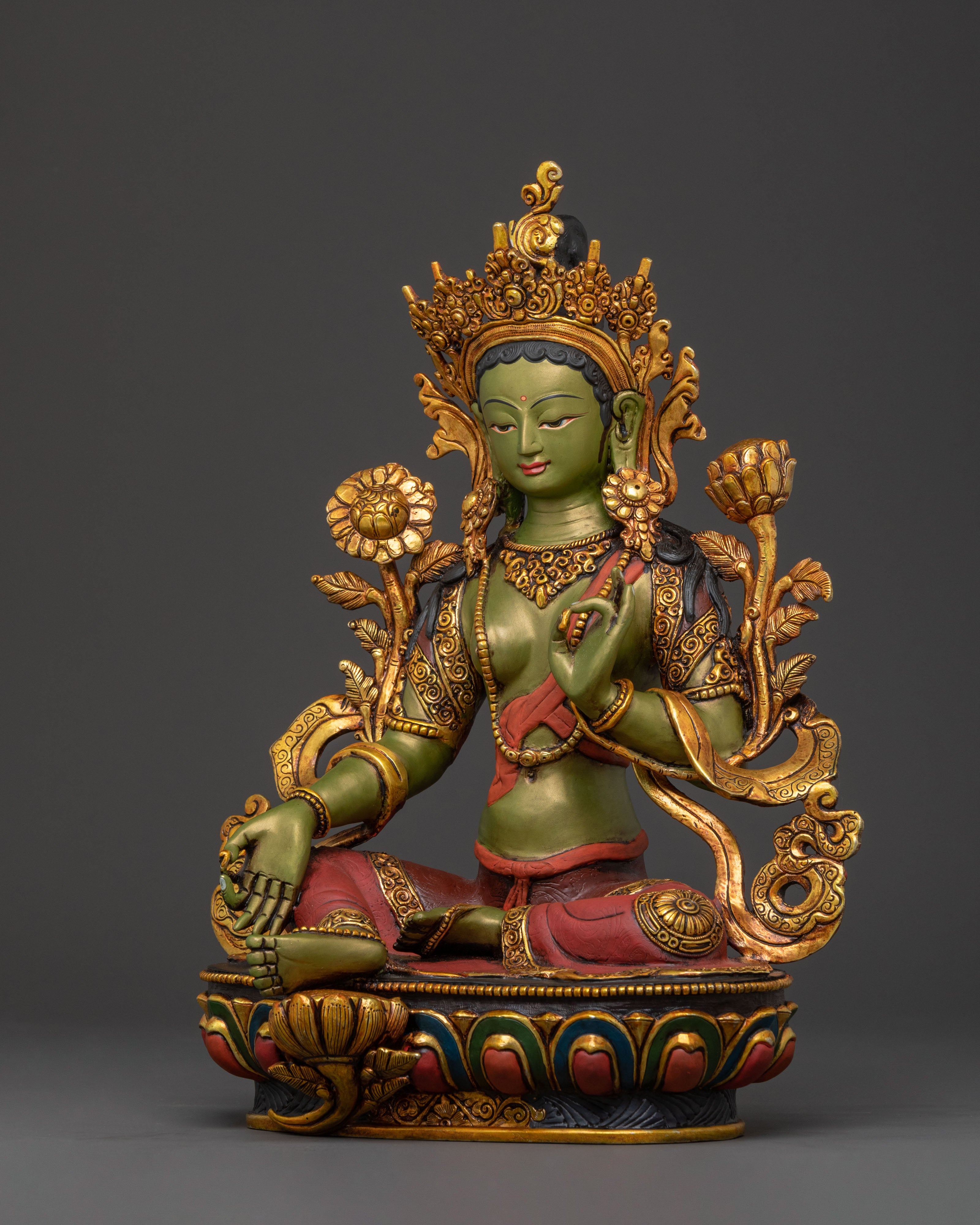 Green Tara Statue for Protection | Spiritual Figure