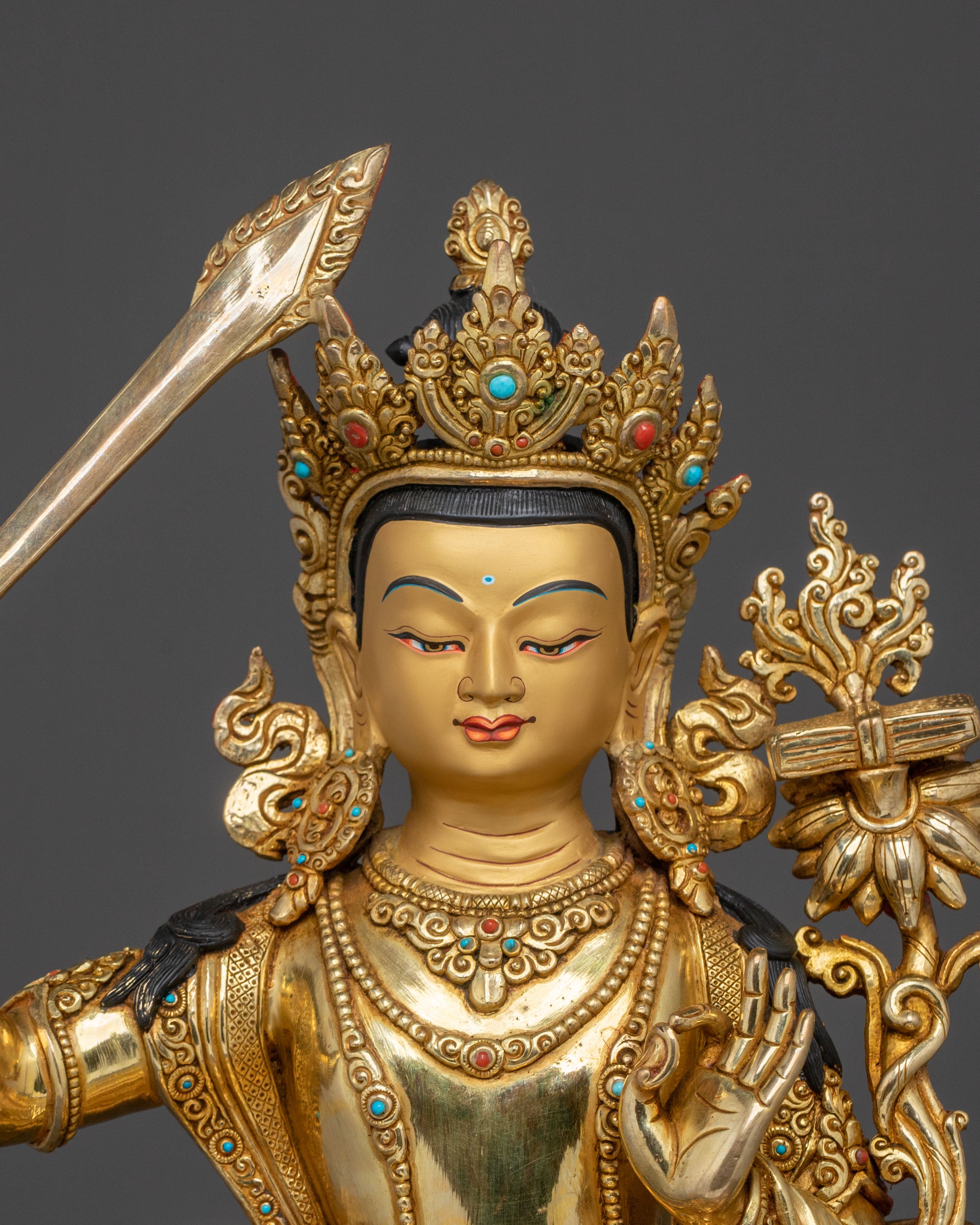 Manjushri Statue On Throne | Bodhisattva of Wisdom