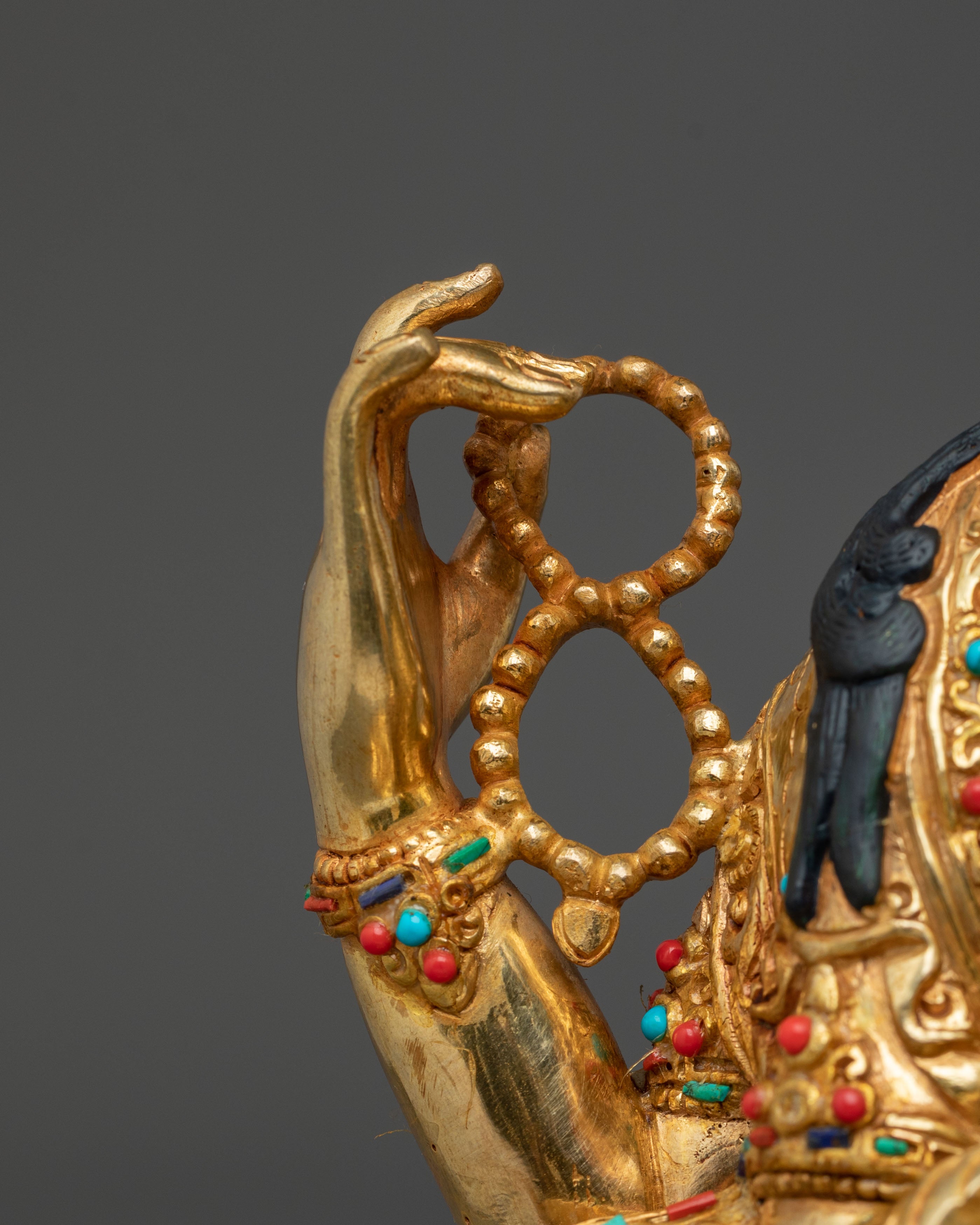 Radiant 24K Gold Gilded Chenrezig Statue: Bodhisattva of Compassion