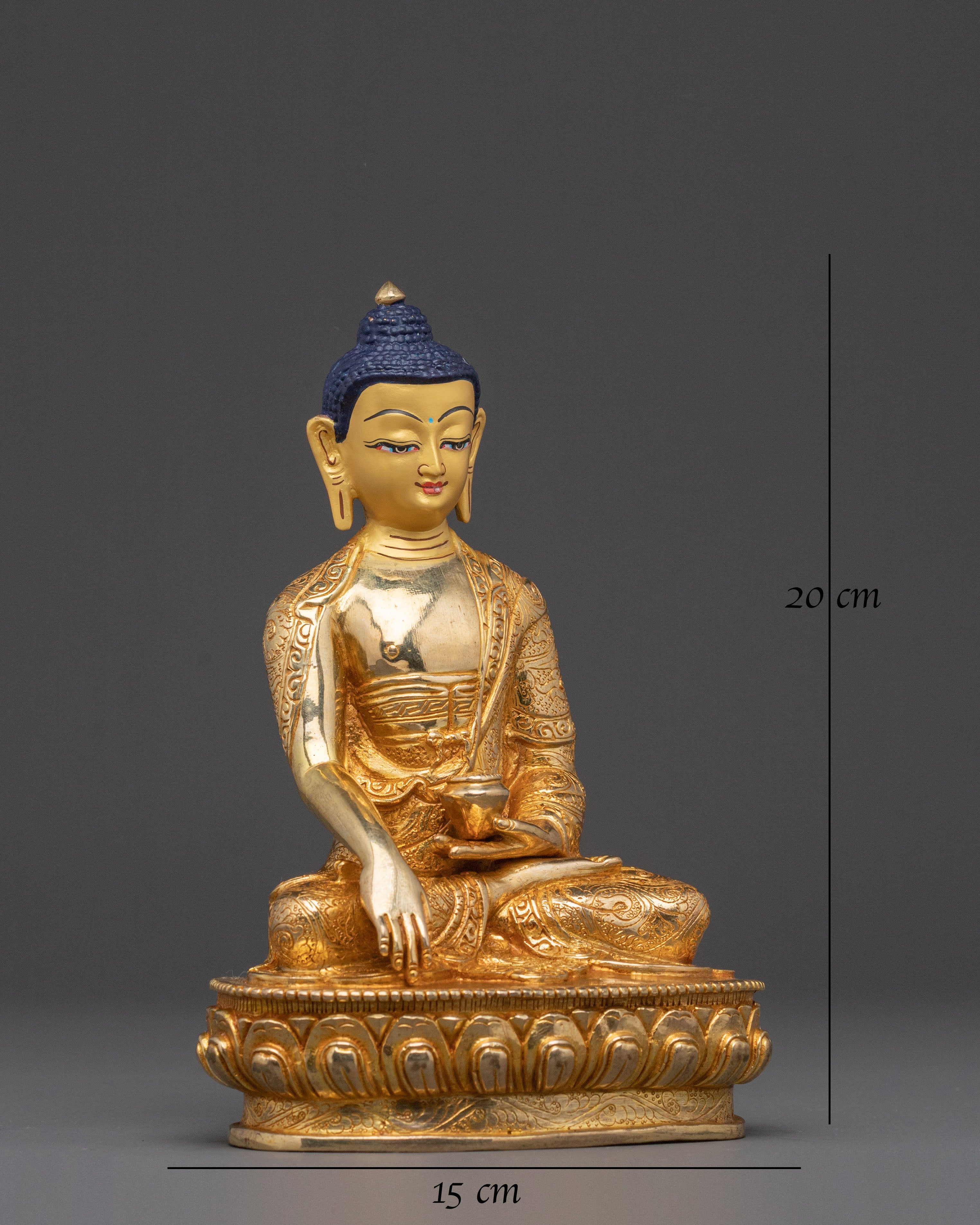 Timeless Statue of Shakyamuni Buddha - 24K Gold Gilded Statue