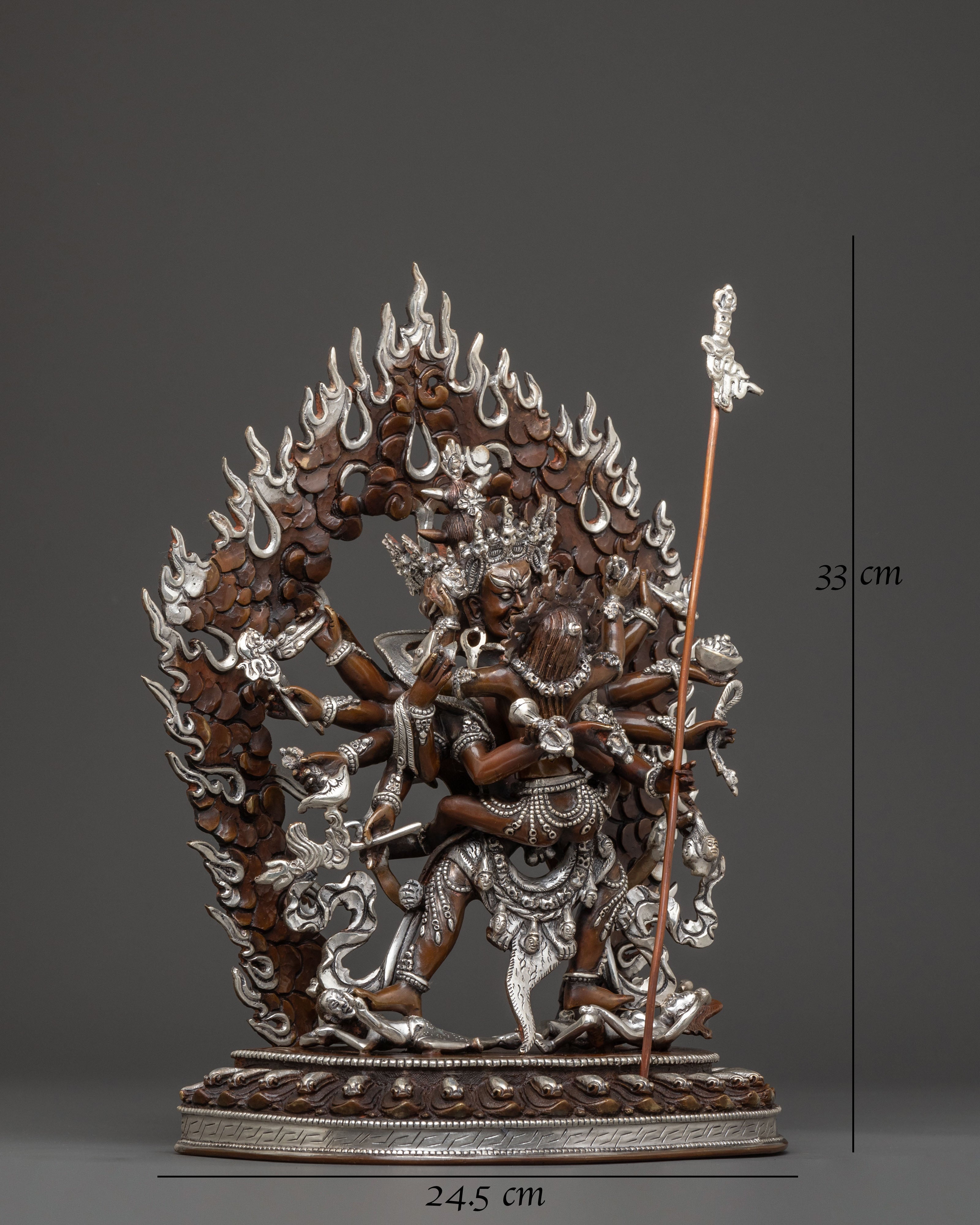 Chakrasambhara Spiritual Statue: Oxidized Tantric Deity
