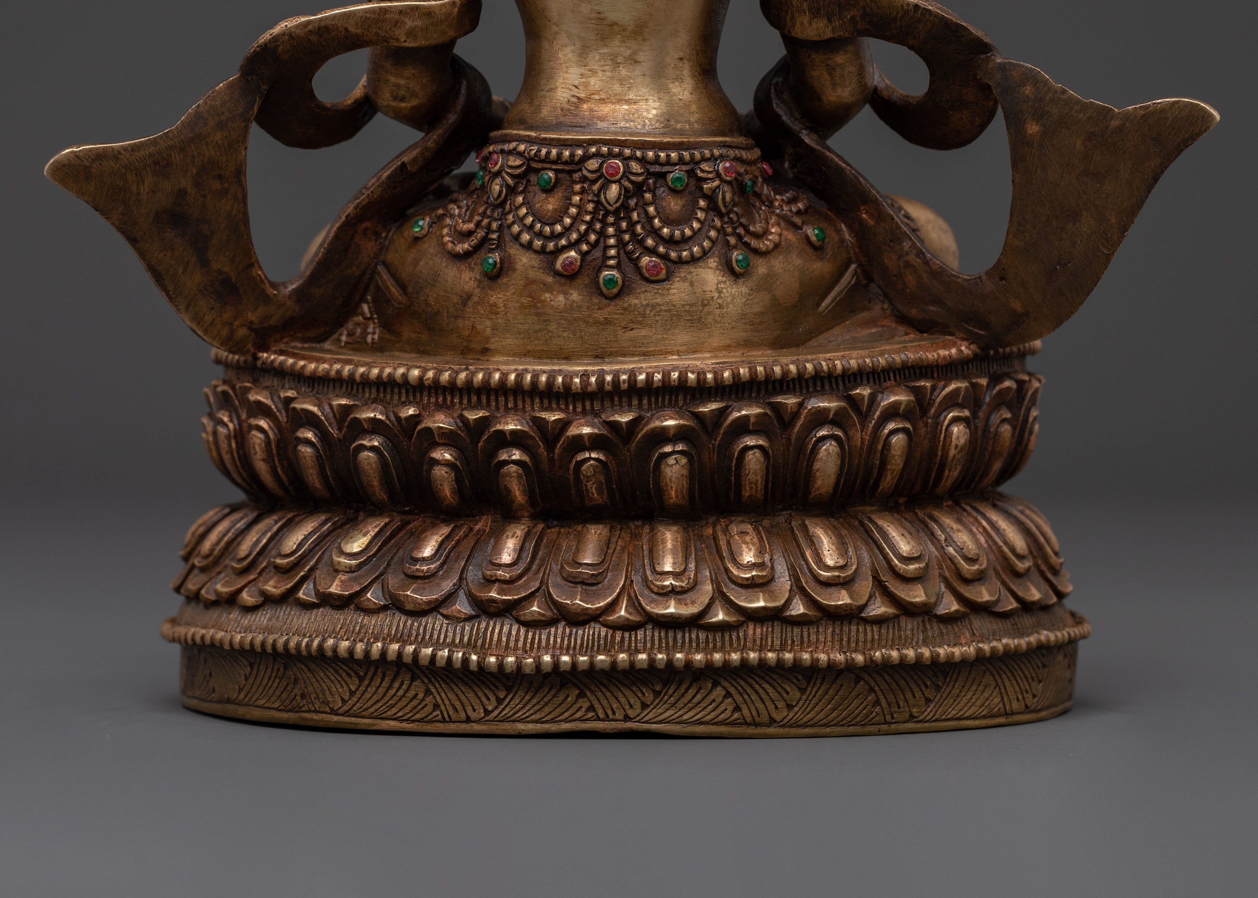 Amitayus Statue of Immortality | Bronze & Gemstone