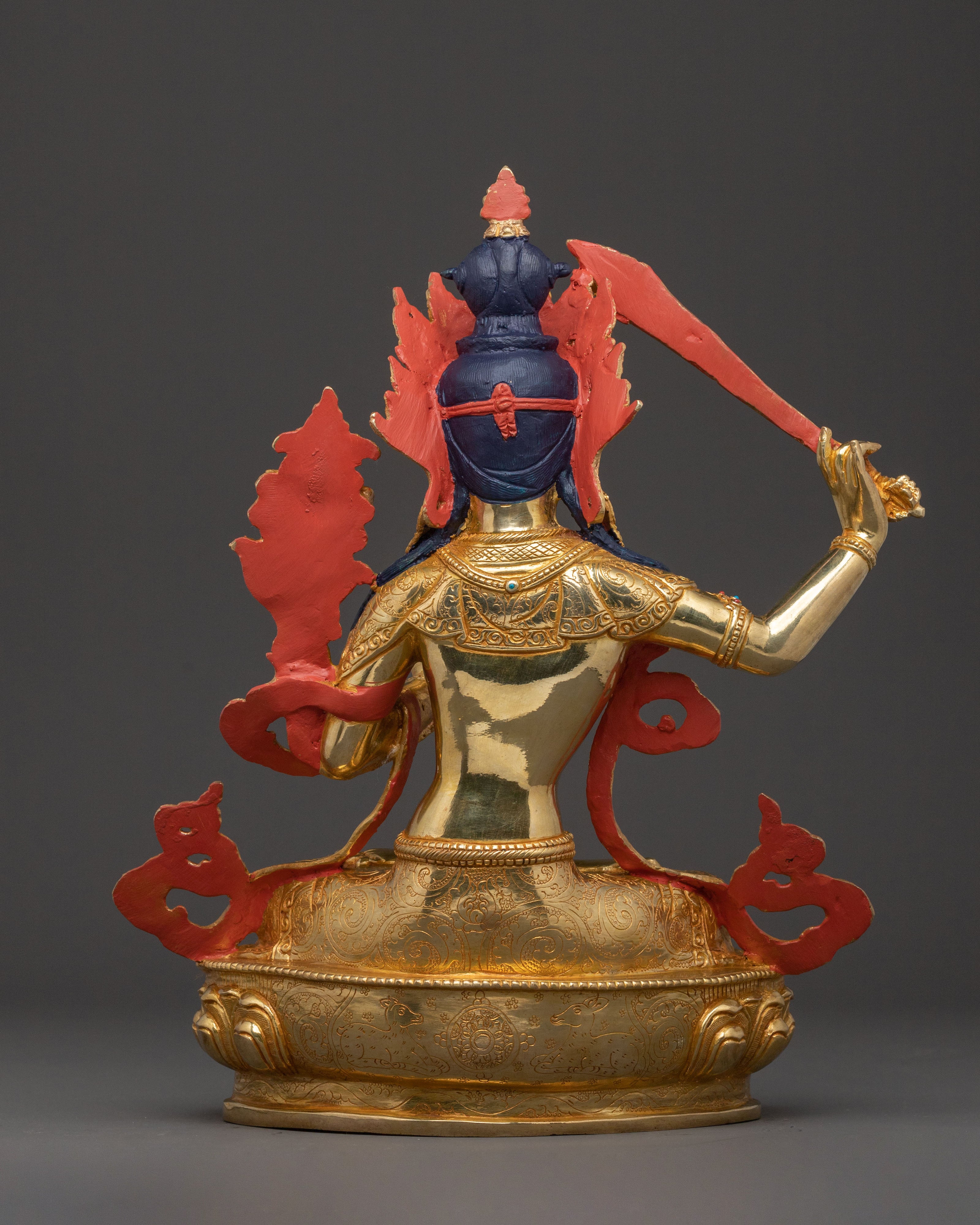 Manjushri Bodhisattva: 24K Gold Gilded Wisdom Statue
