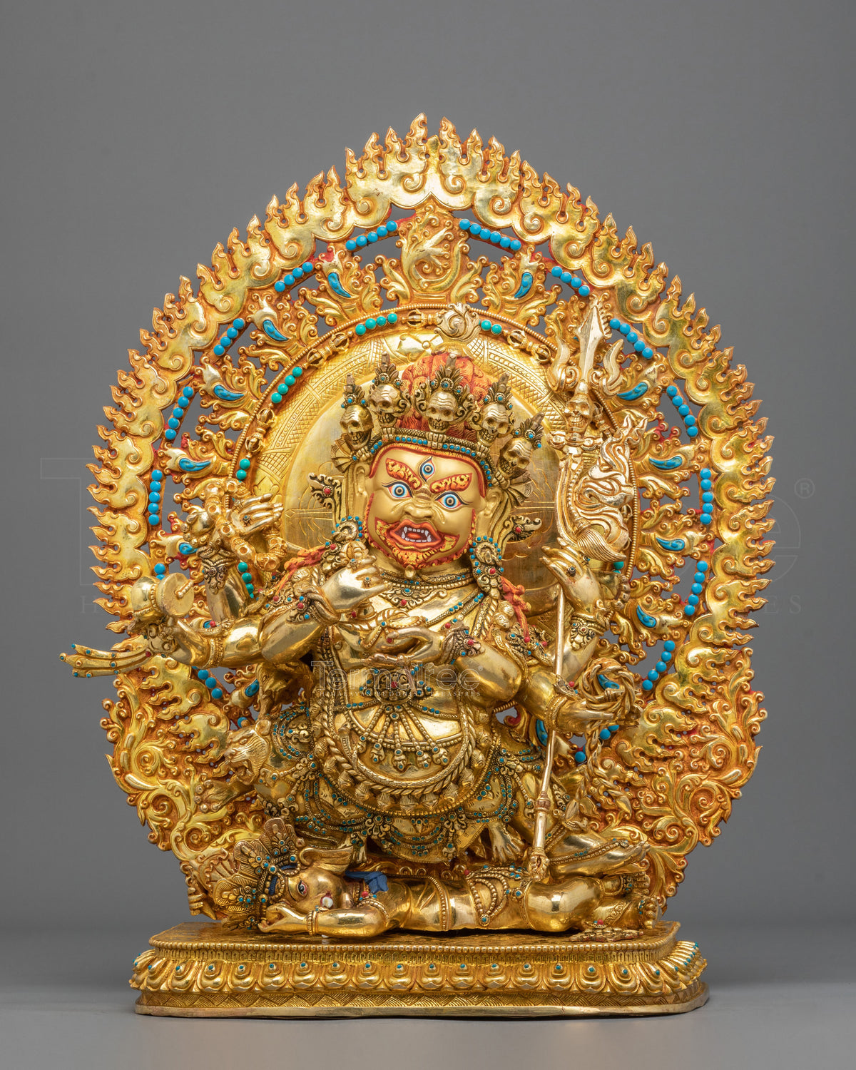Six-Armed Mahakala Copper Figurine