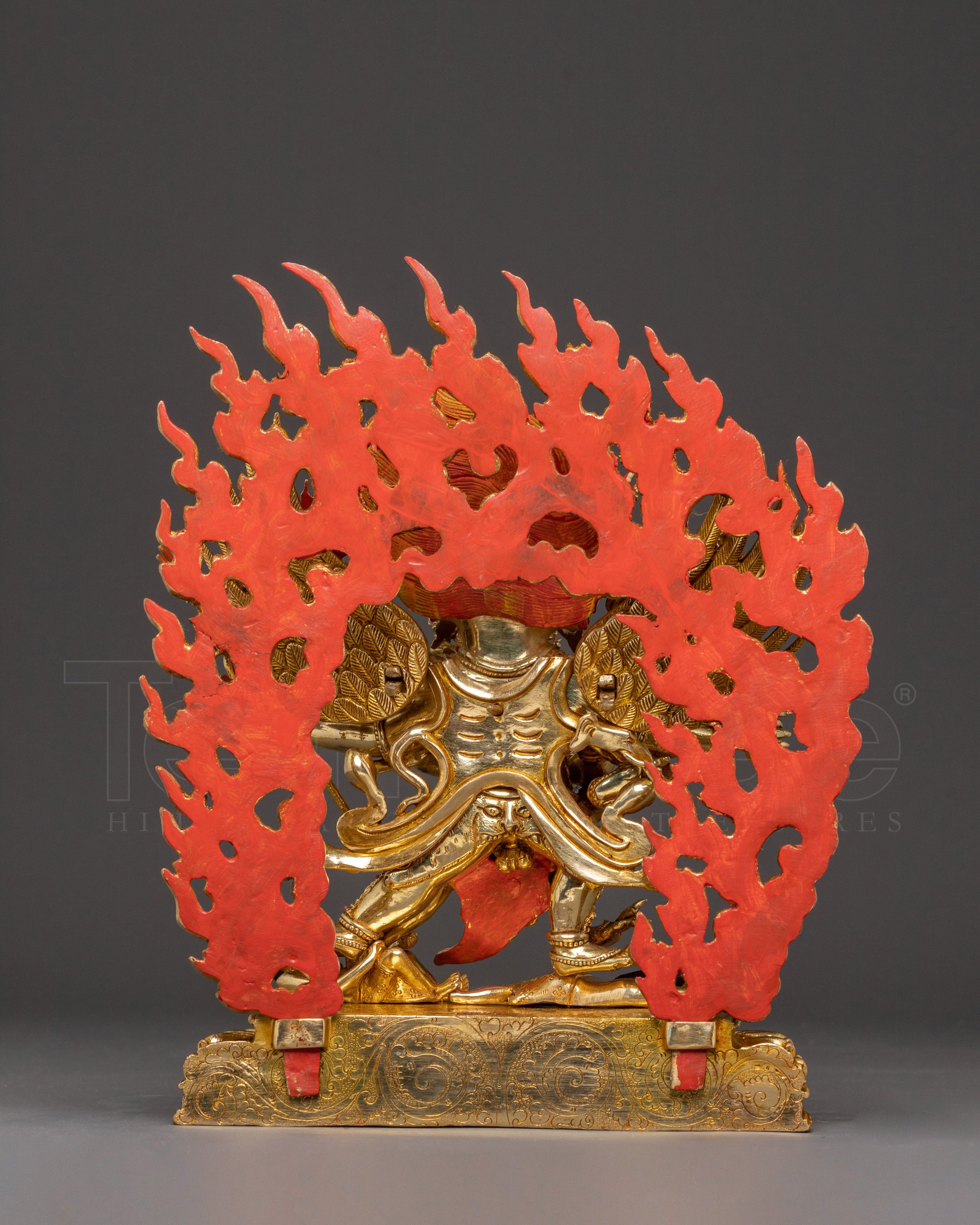 Golden Vajrakilaya Handcrafted Statue | Wrathful Deity Artwork