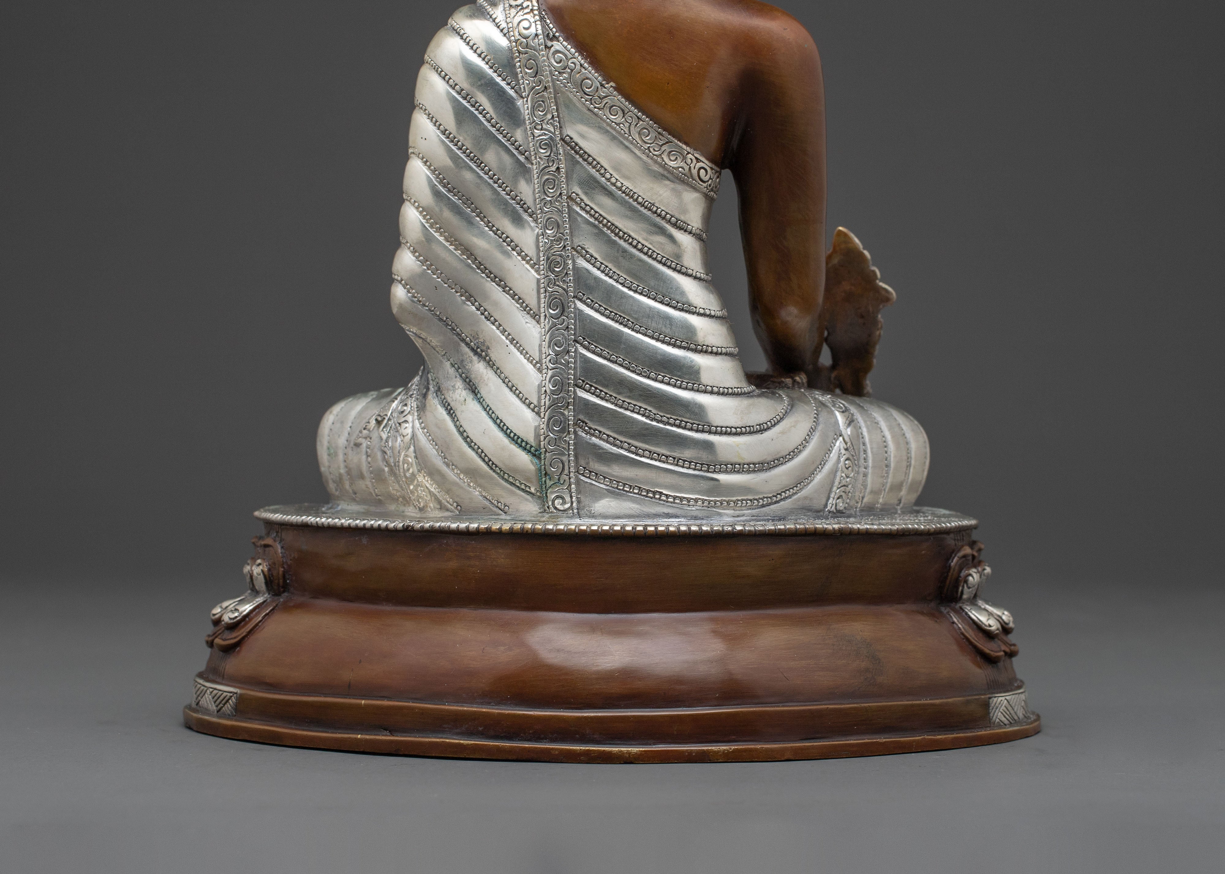 Medicine Buddha Statue – Oxidized Copper & 24K Gold