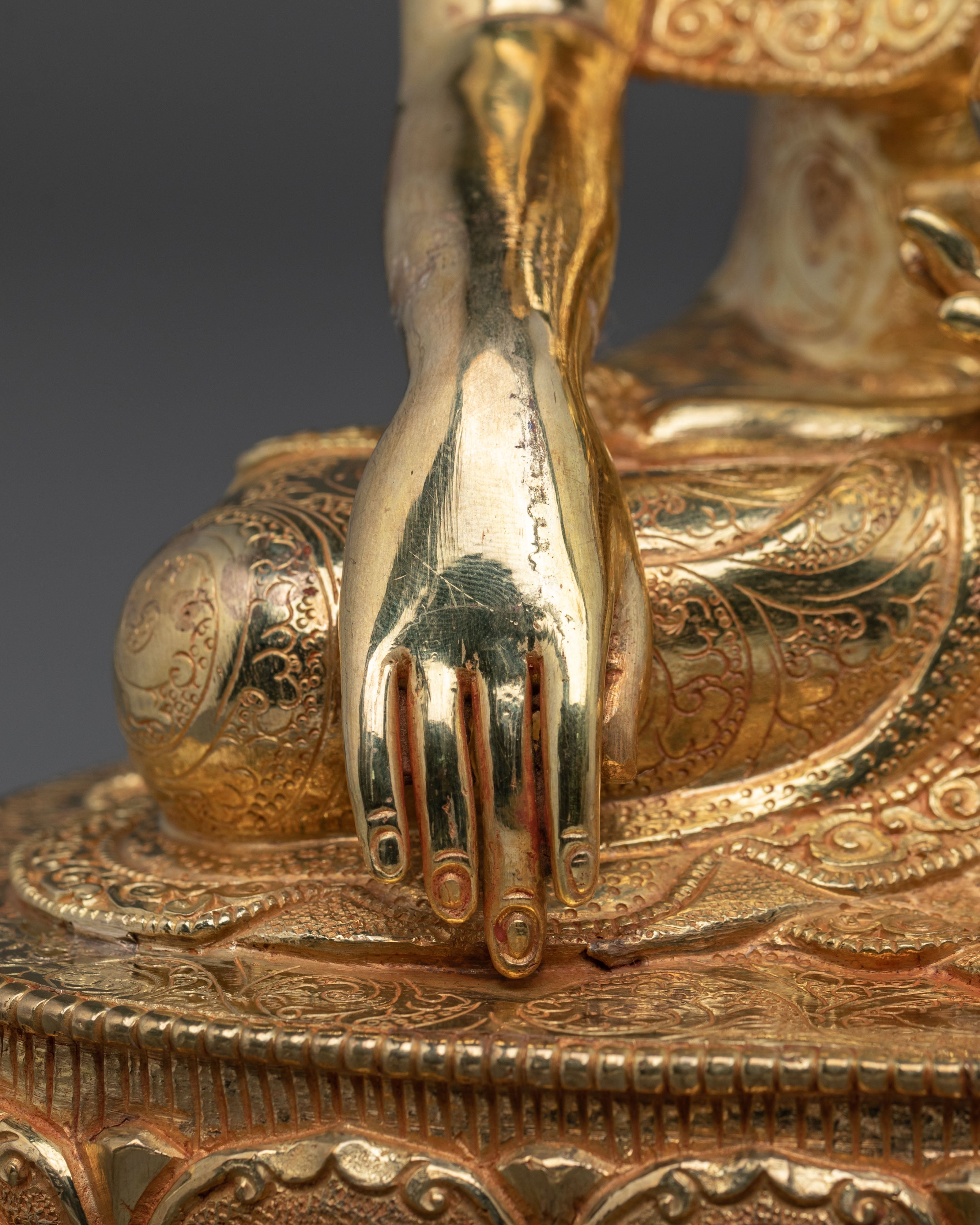 Shakyamuni Buddha Sculpture | Handmade Golden Figurine