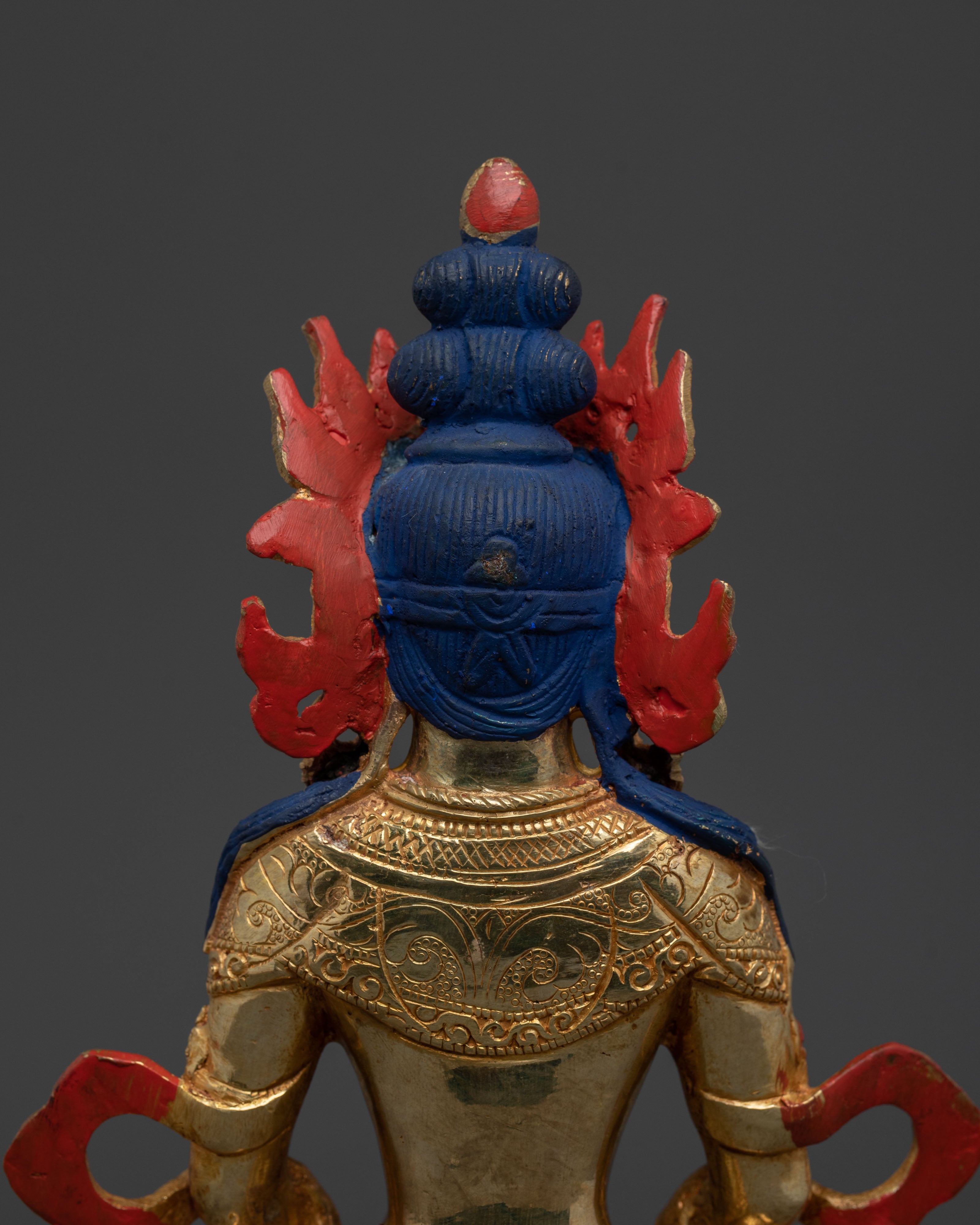 Amitayus Fire Gold Gilded Figurine | Home Decor