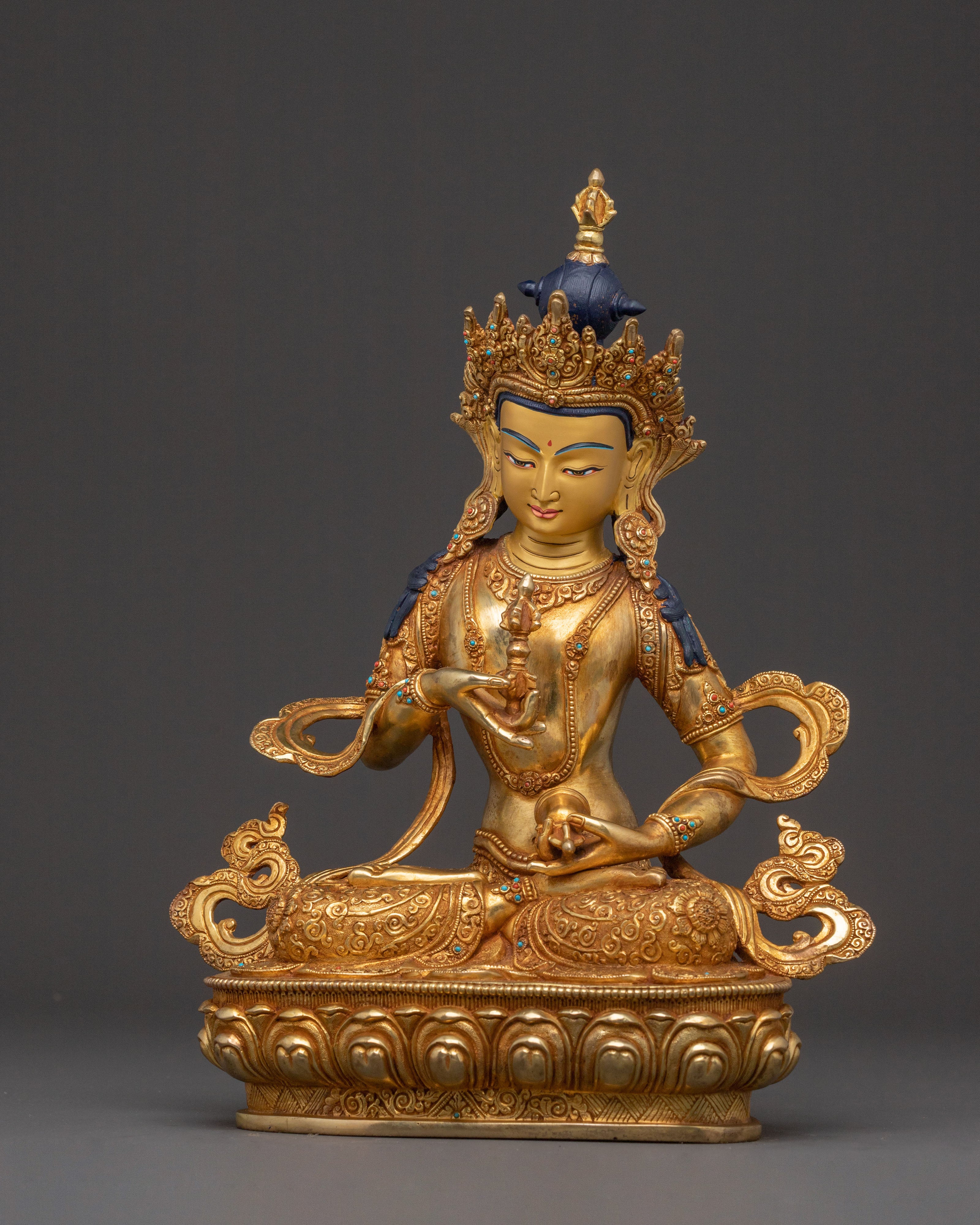 Vajrasattva Golden Statue | Gold Gilded Serenity