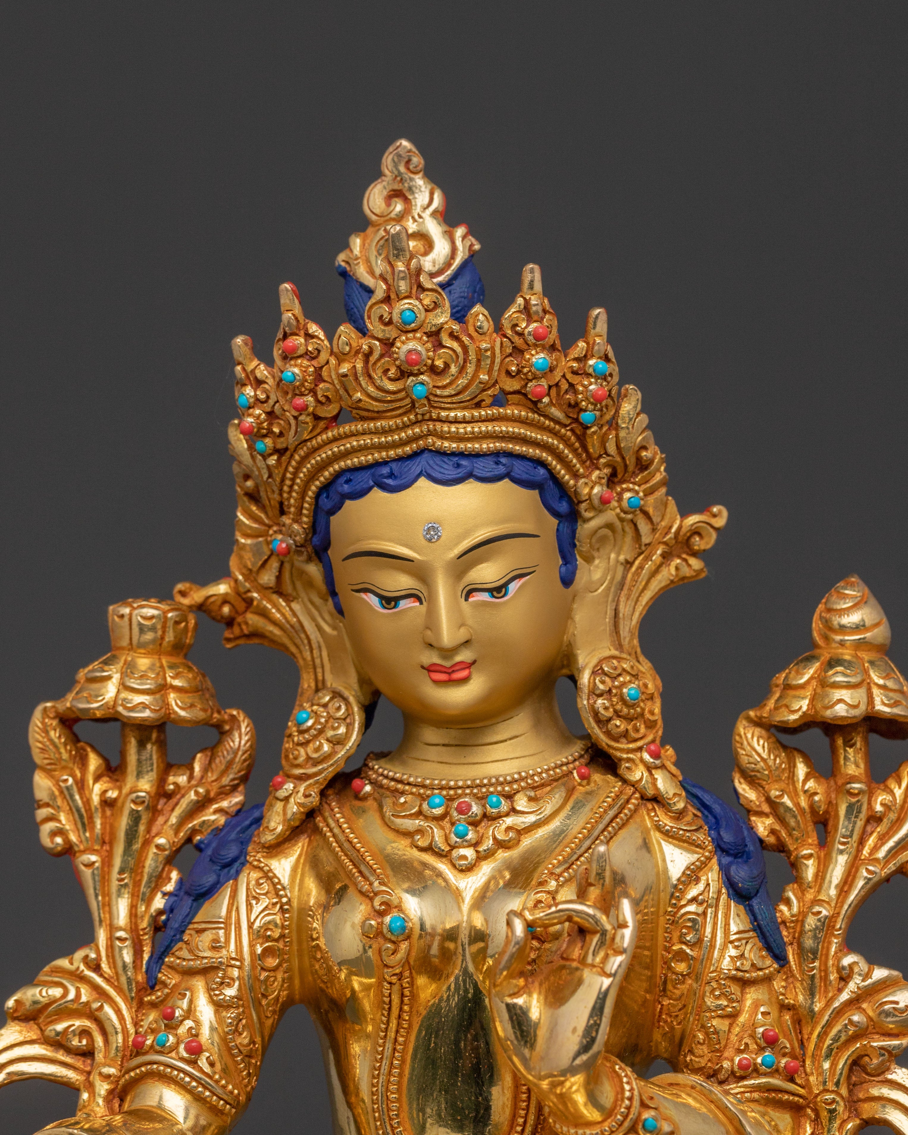 Handcrafted Green Tara Goddess Statue