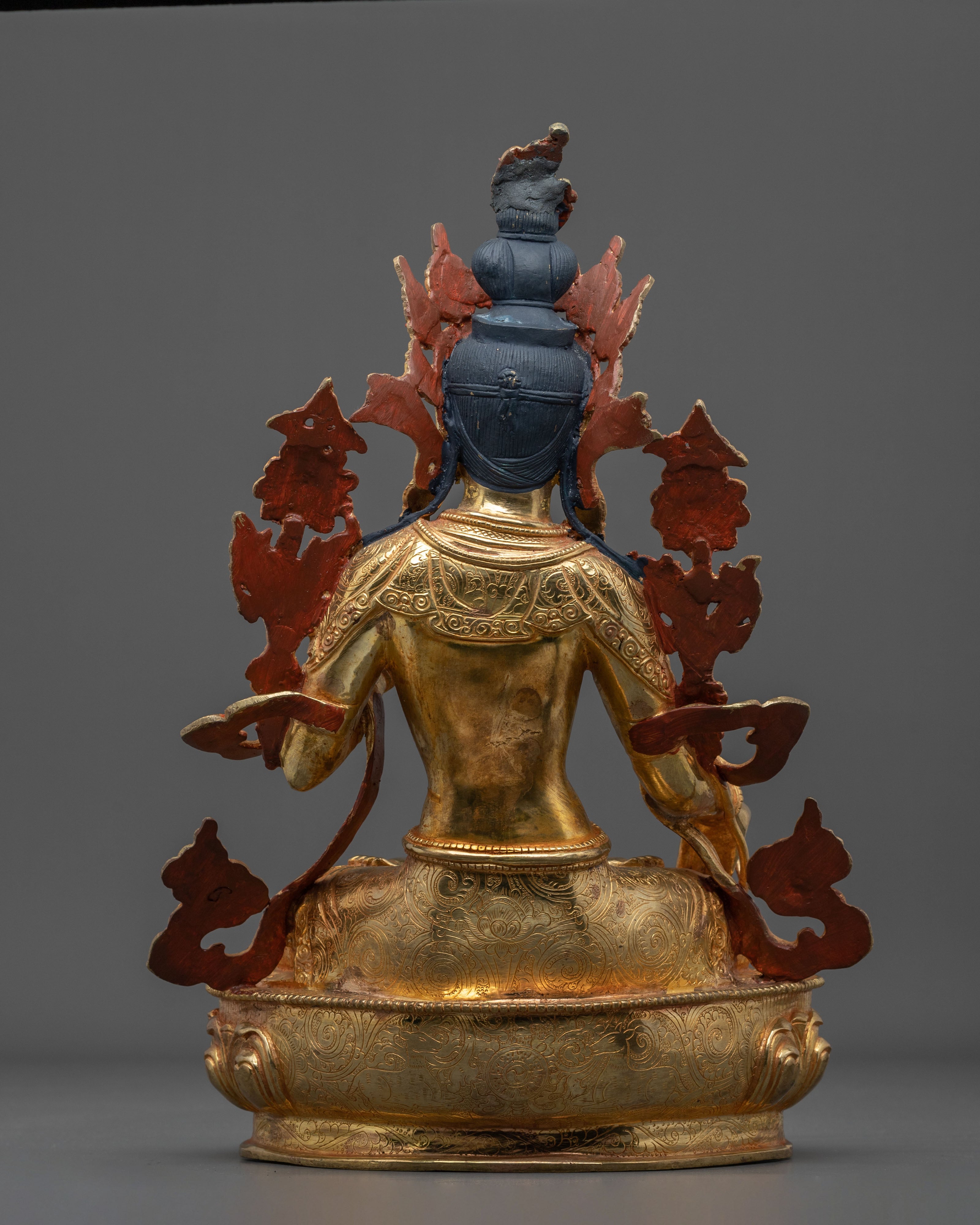 White Tara Statue Adorned with Gemstones