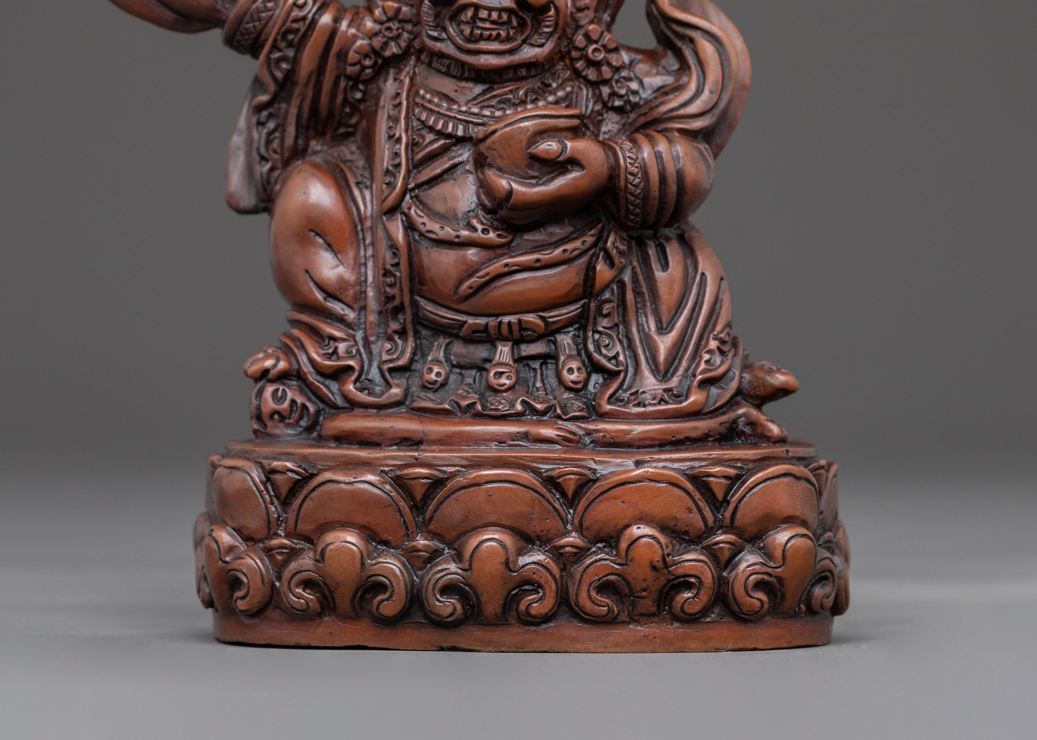 Mahakala Bernakchen Spiritual Figurine – Oxidized Copper Art