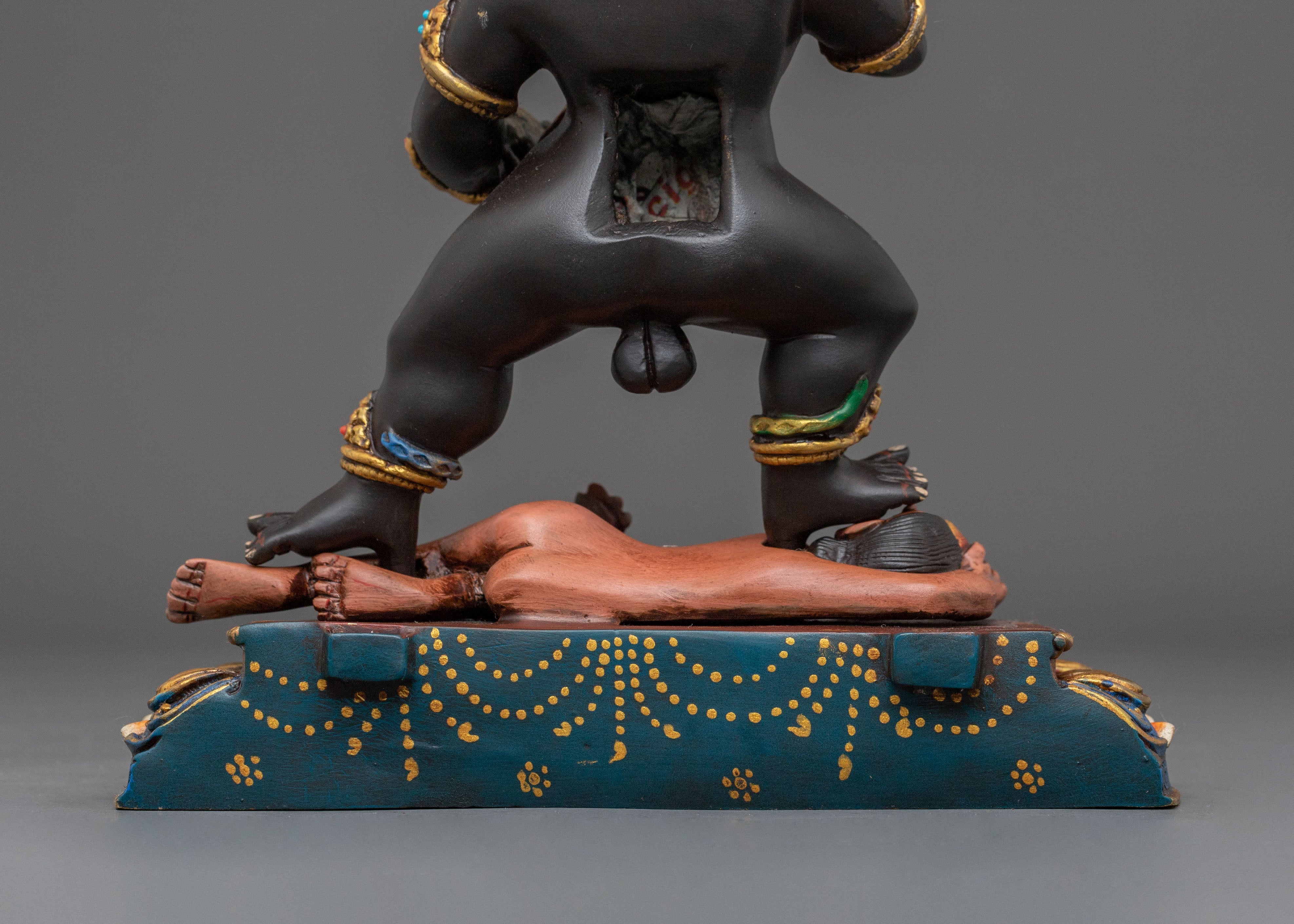 Black Dzambhala Sacred Statue: Buddhist Wealth Deity