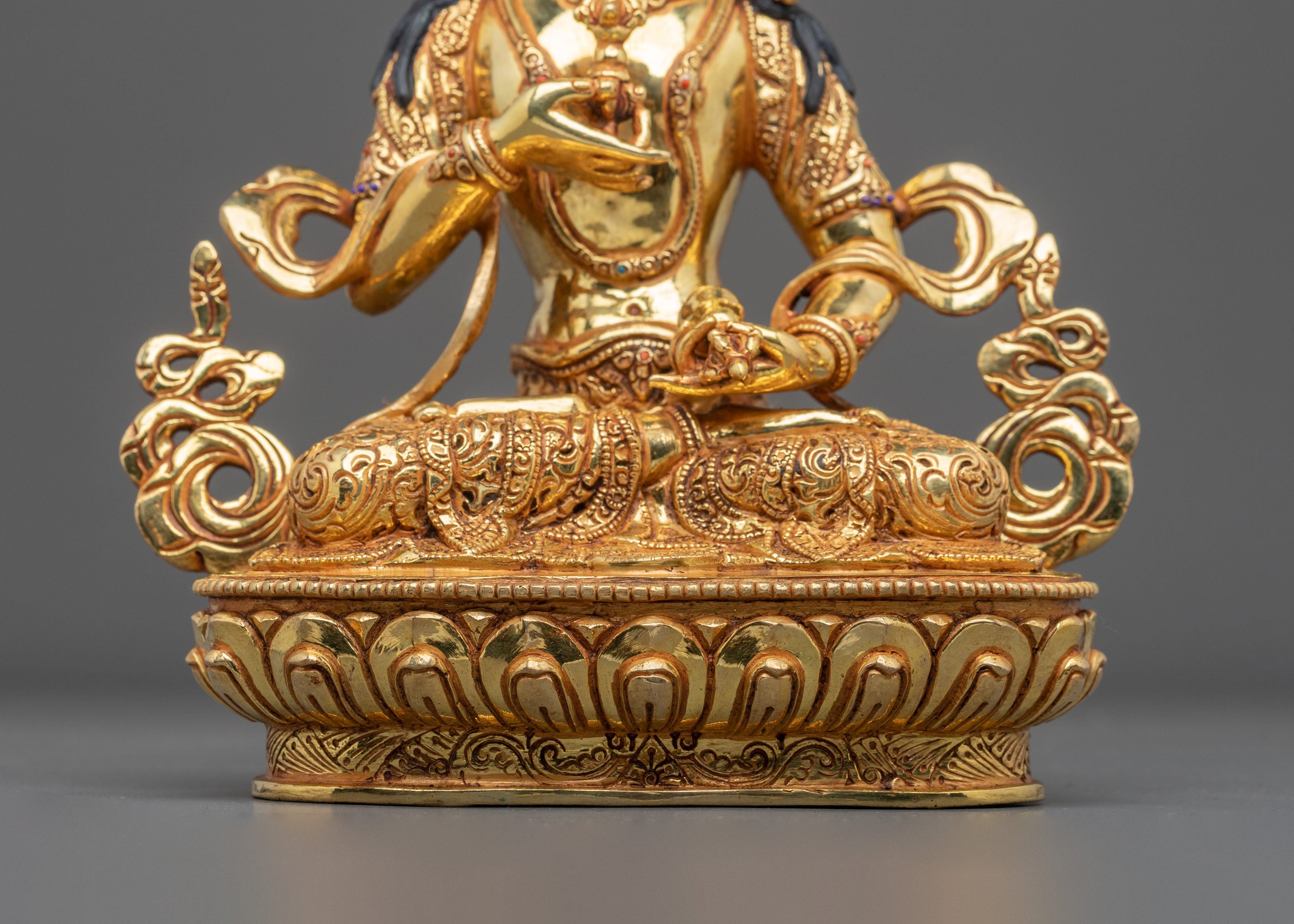 Vajrasattva Sacred Sculpture | Exquisite 24K Gold Gilded