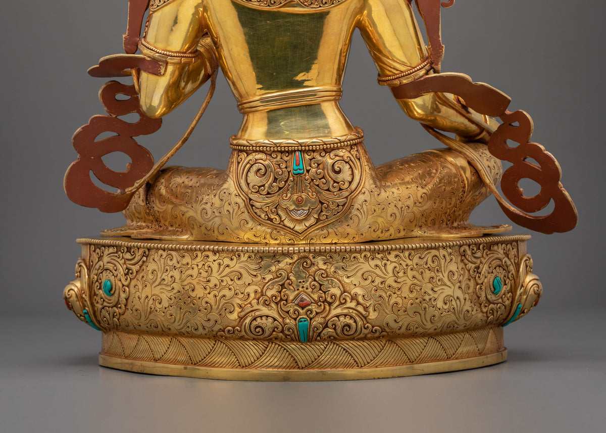 Mother Green Tara Statue | Copper Figurine for Altars