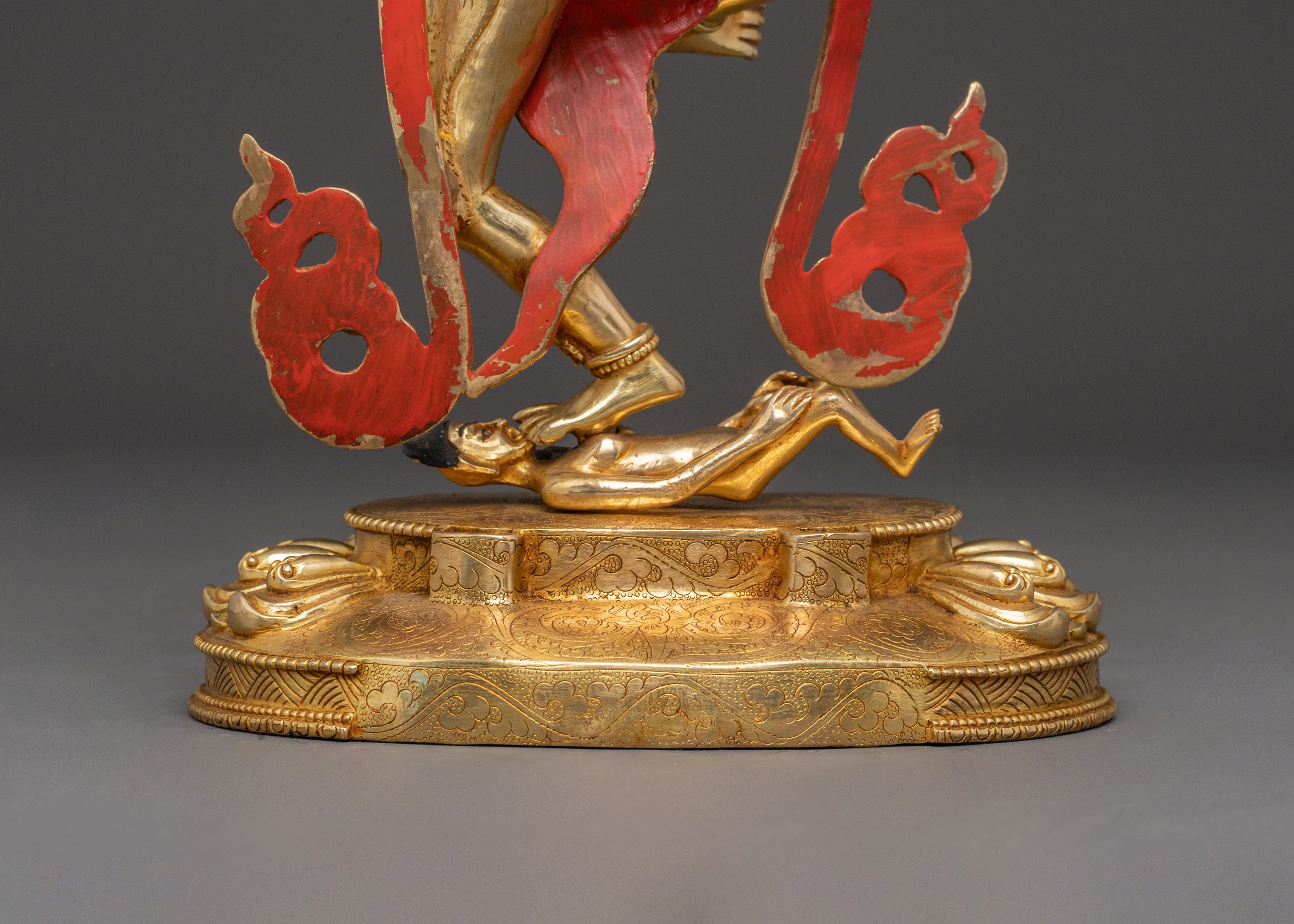 Golden Kurukulla Handmade Statue | Tibetan Buddhist Figurine