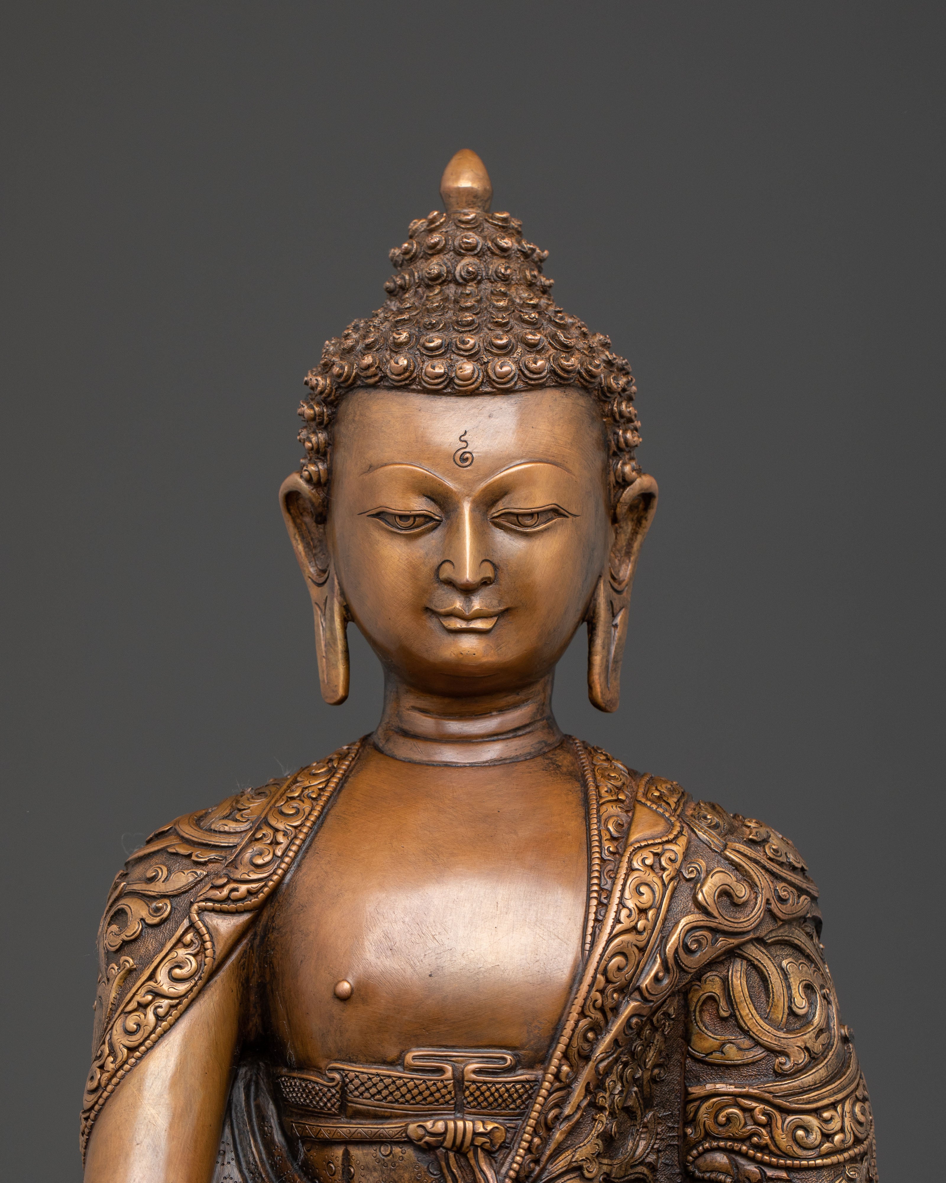 Shakyamuni Buddha Statue for Decor – Oxidized Copper Art