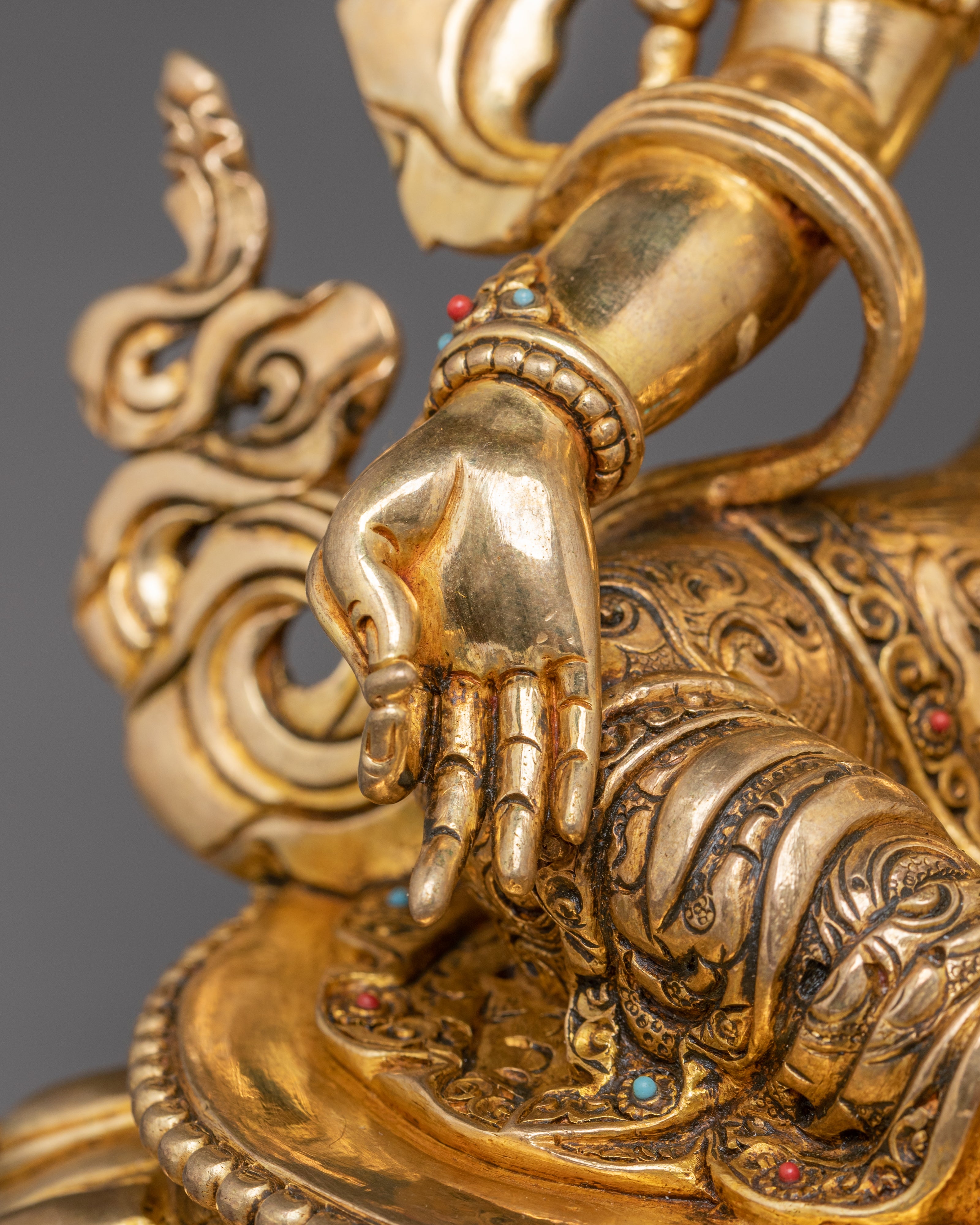 Green Tara Golden Statue for Altars | Feminine Energy and Protection