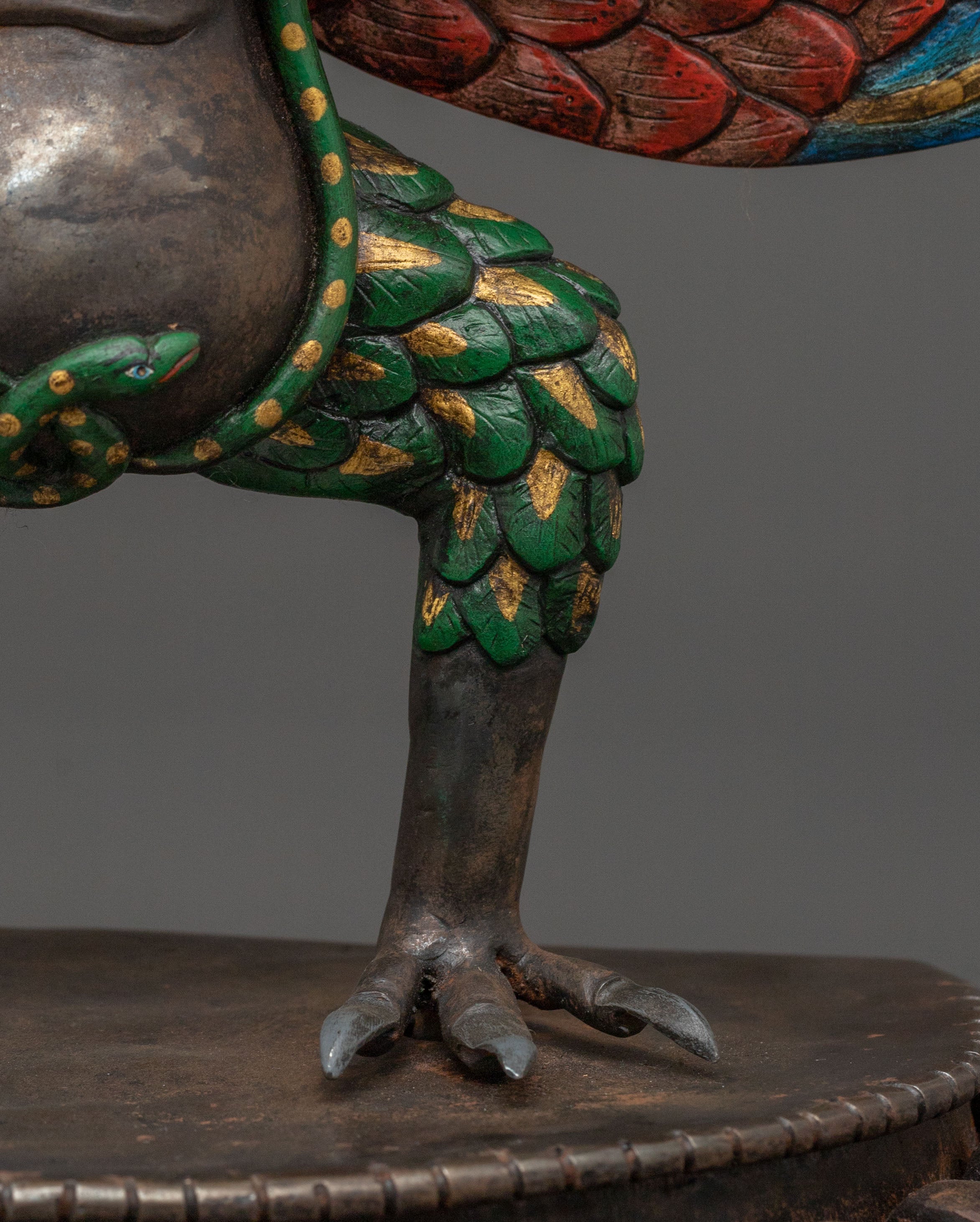 Garuda Fierce Protector Statue – Oxidized Copper Art