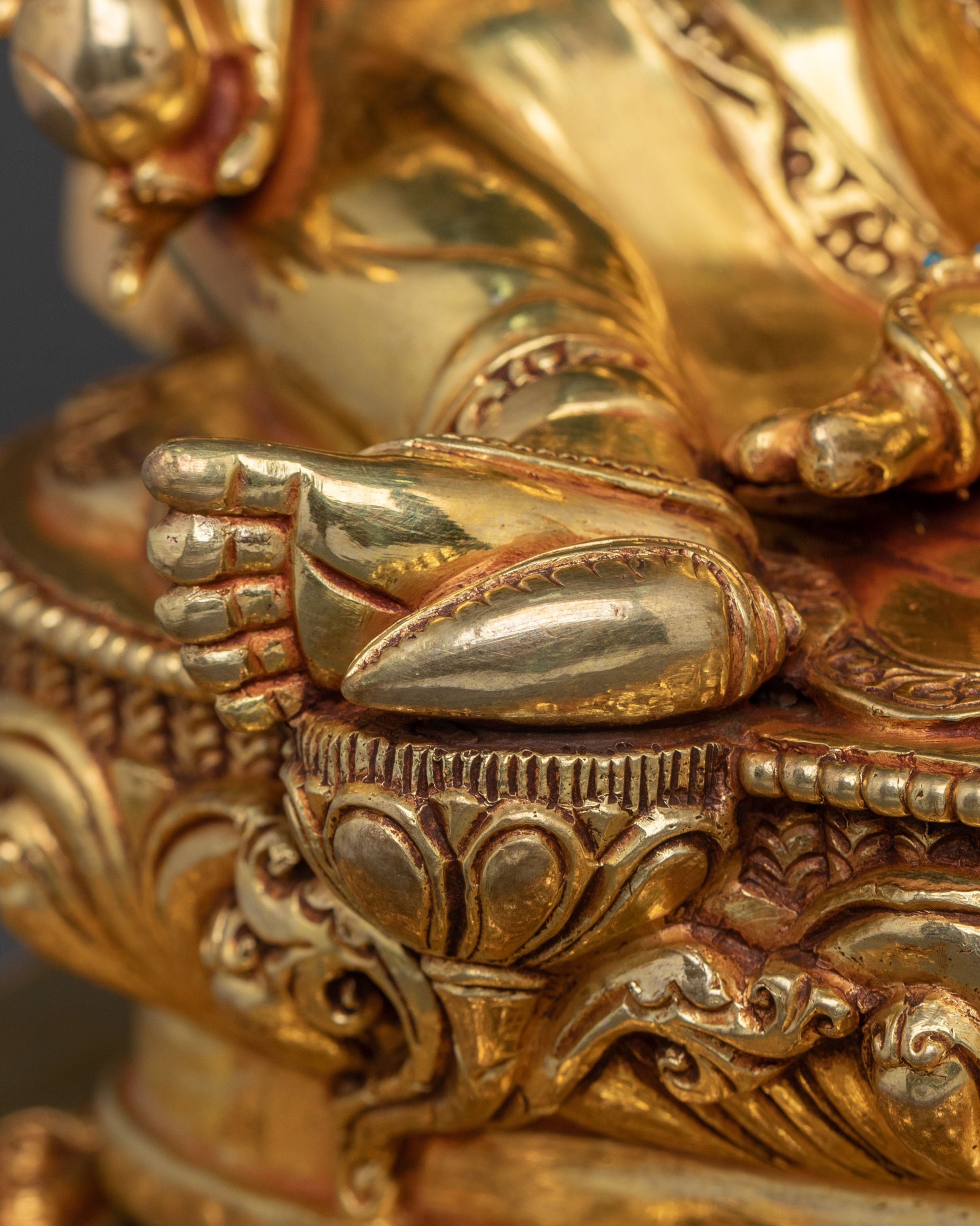 Dzambhala Ritual Statue on Throne | Wealth God