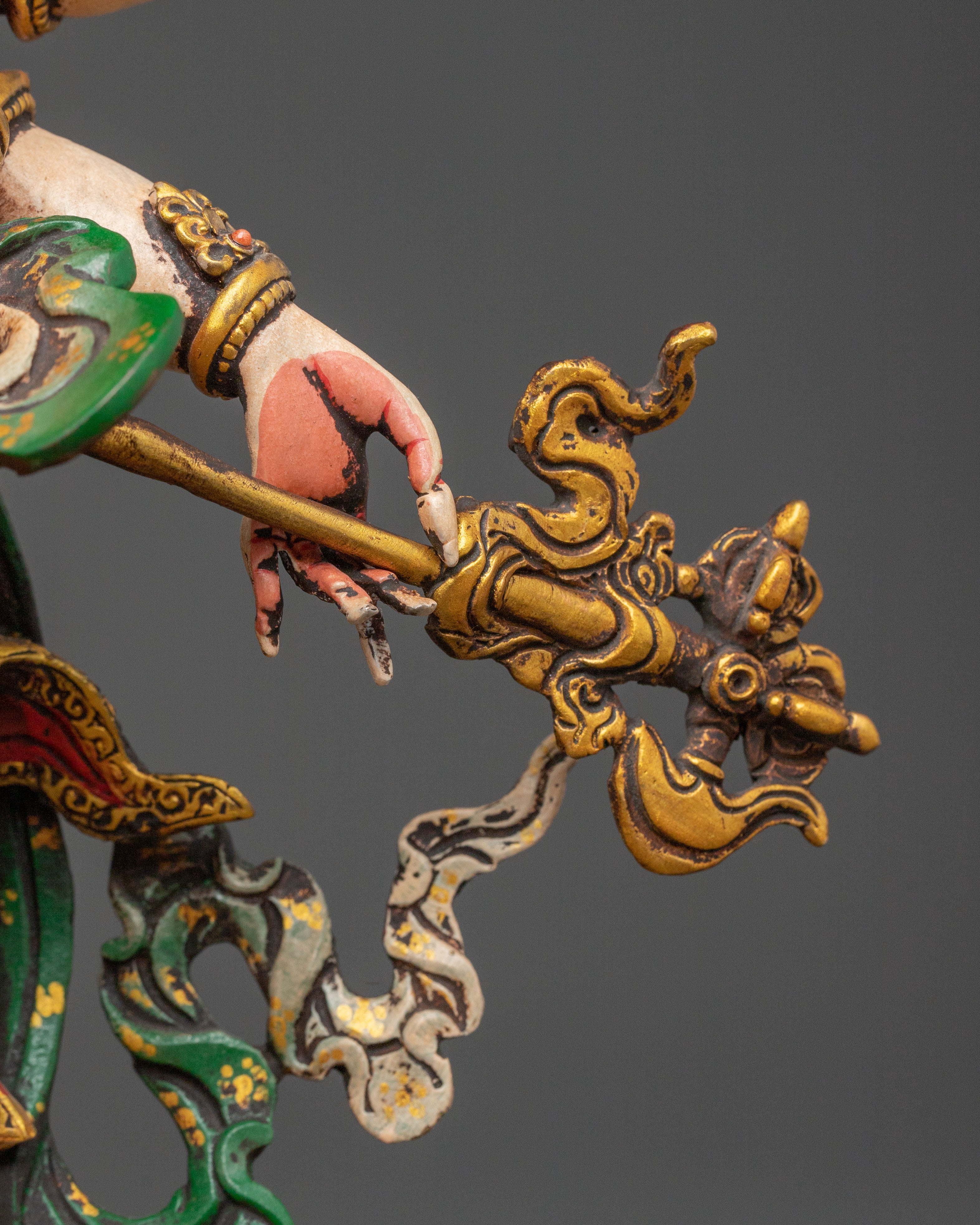 White Mahakala Buddhist Guardian | Handcrafted Statue